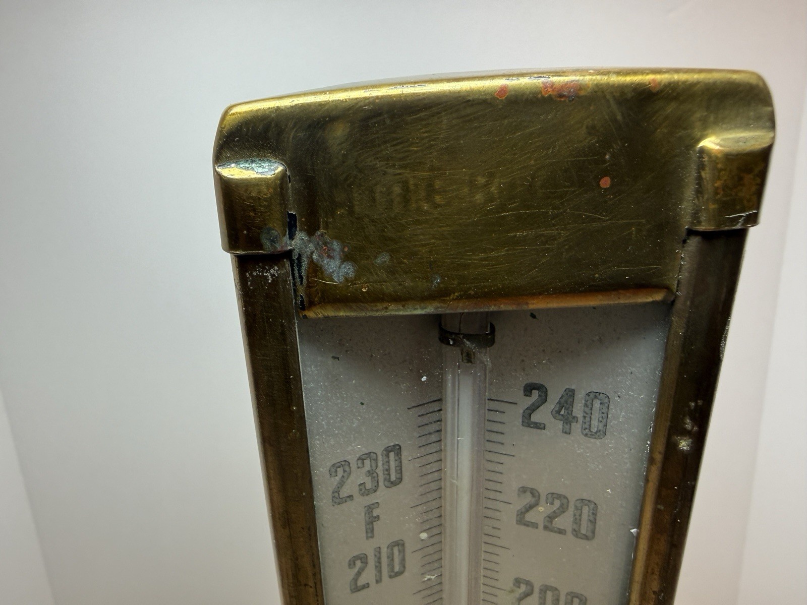 Antique Vintage STEAM BOILER ENGINE TEMPERATURE GAUGE Brass Victorian