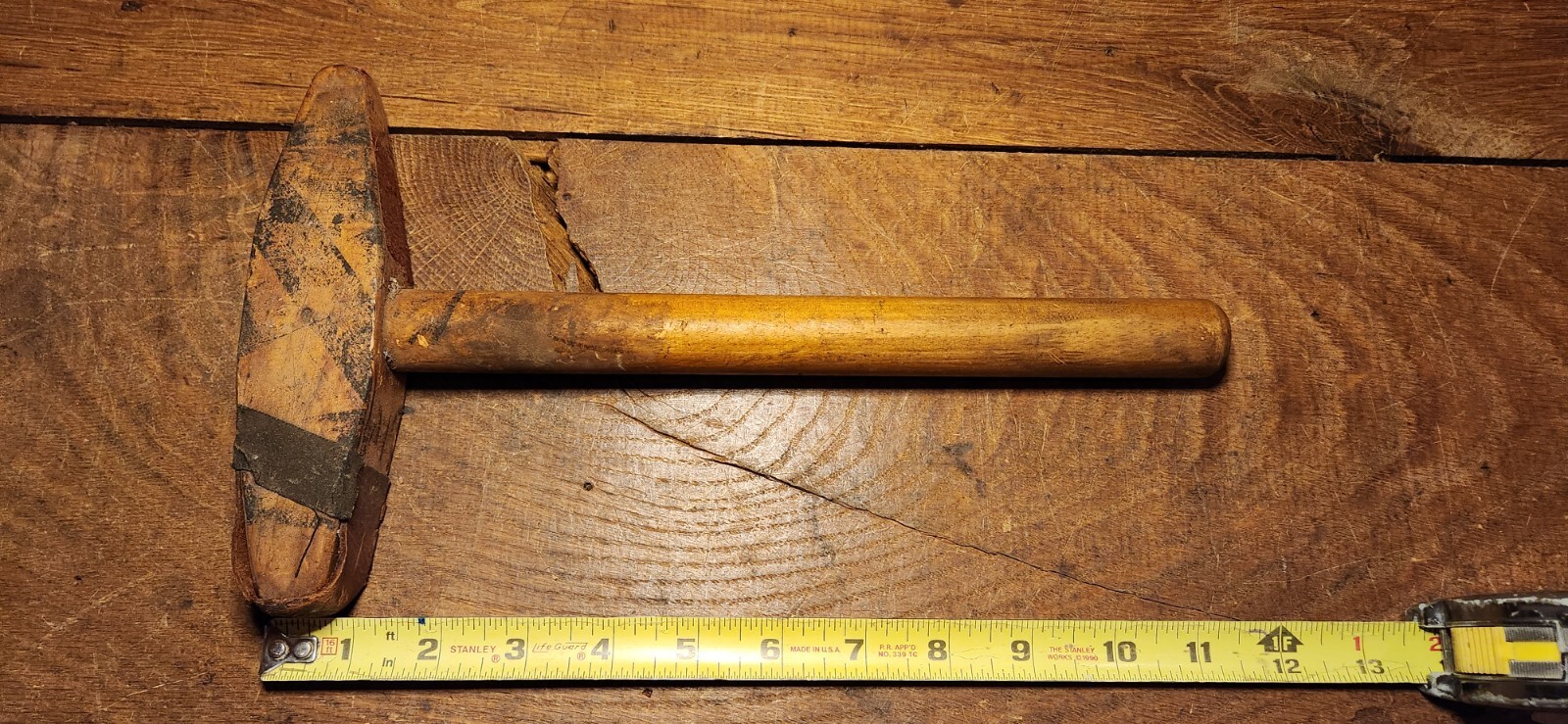 Unique Vintage Leather Worker/Shoemaker? Soft Mallet, 11-1/2″ Long, 8oz Total
