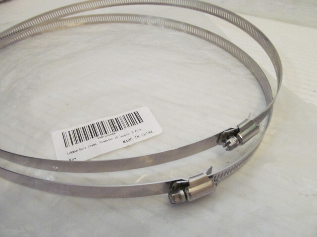Lokman 10 Inch Diameter Duct Screw Clamp 2-Pack, 304 232-254