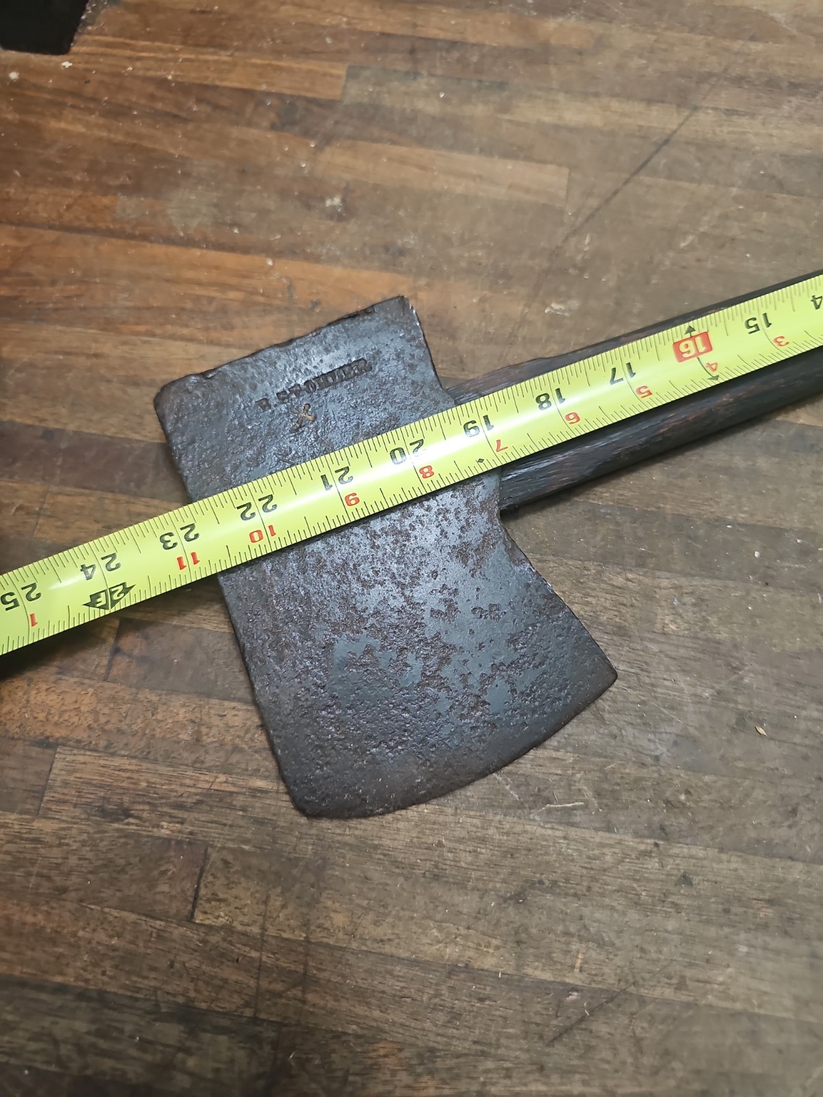 AC18- Antique Hand Forged JB STOHLER AXE Schaefferstown Pa 4 lb 7 oz