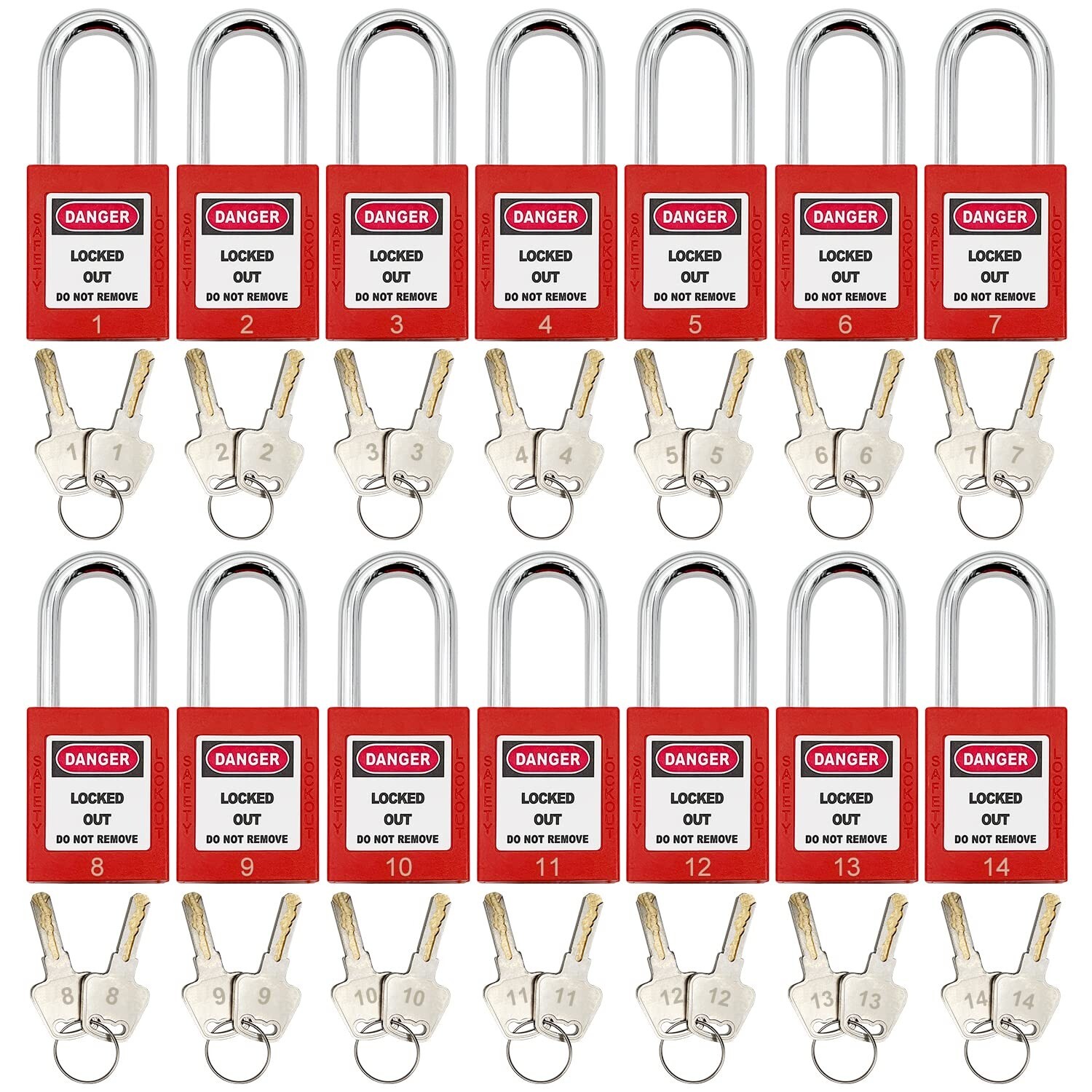 Lockout Tagout Station,Loto Kits, Includes 14 Key Different Padlocks with Num…