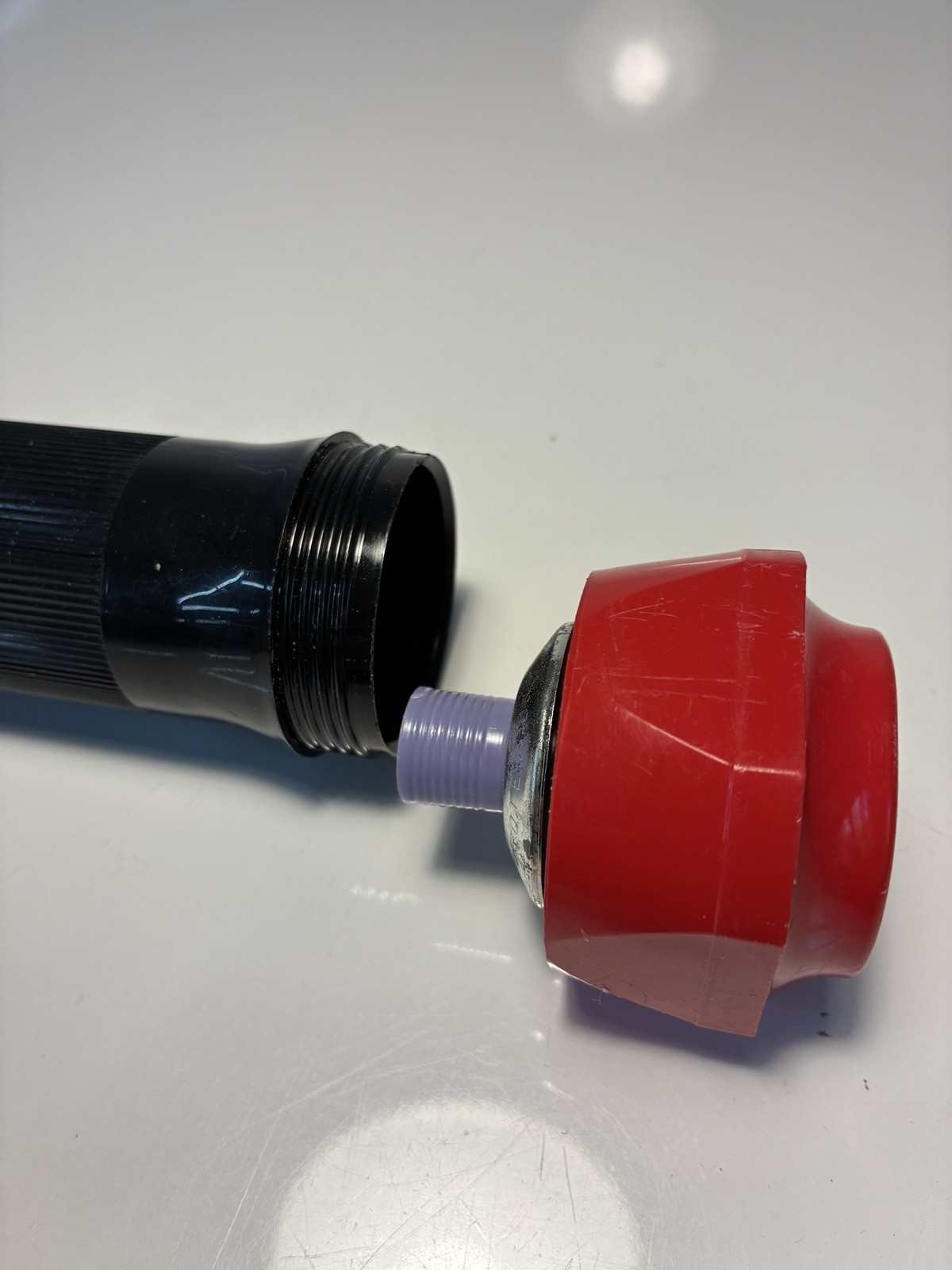 Vintage EVEREADY Red Black Plastic Flashlight Made In USA 1960’s Tested Working