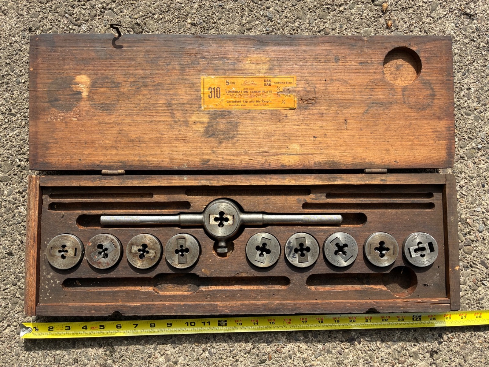 Vintage Little Giant 310 Combination Screw Plate Set Tap Die Greenfield Wood Cas