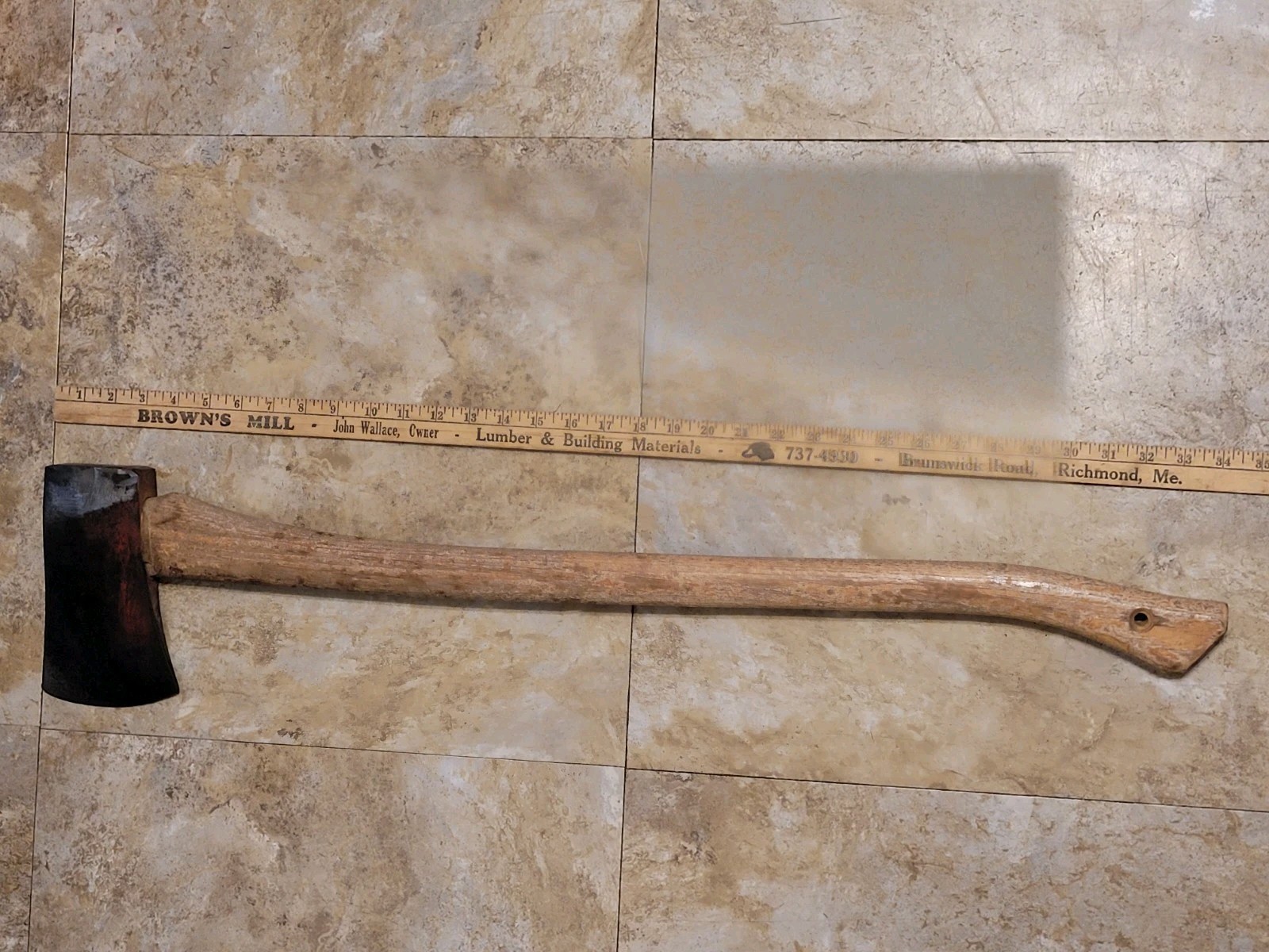 Vtg TRUE TEMPER ? 34″Long 4 LB 14 Oz Total Weight 4.5″ Blade Single Bit Axe.OBO