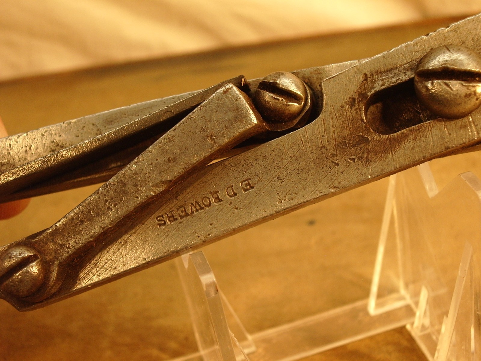 ANTIQUE TOOL -Hand Made-E.D.BOWERS- Compound Bypass Cutters-Matched Parts #77