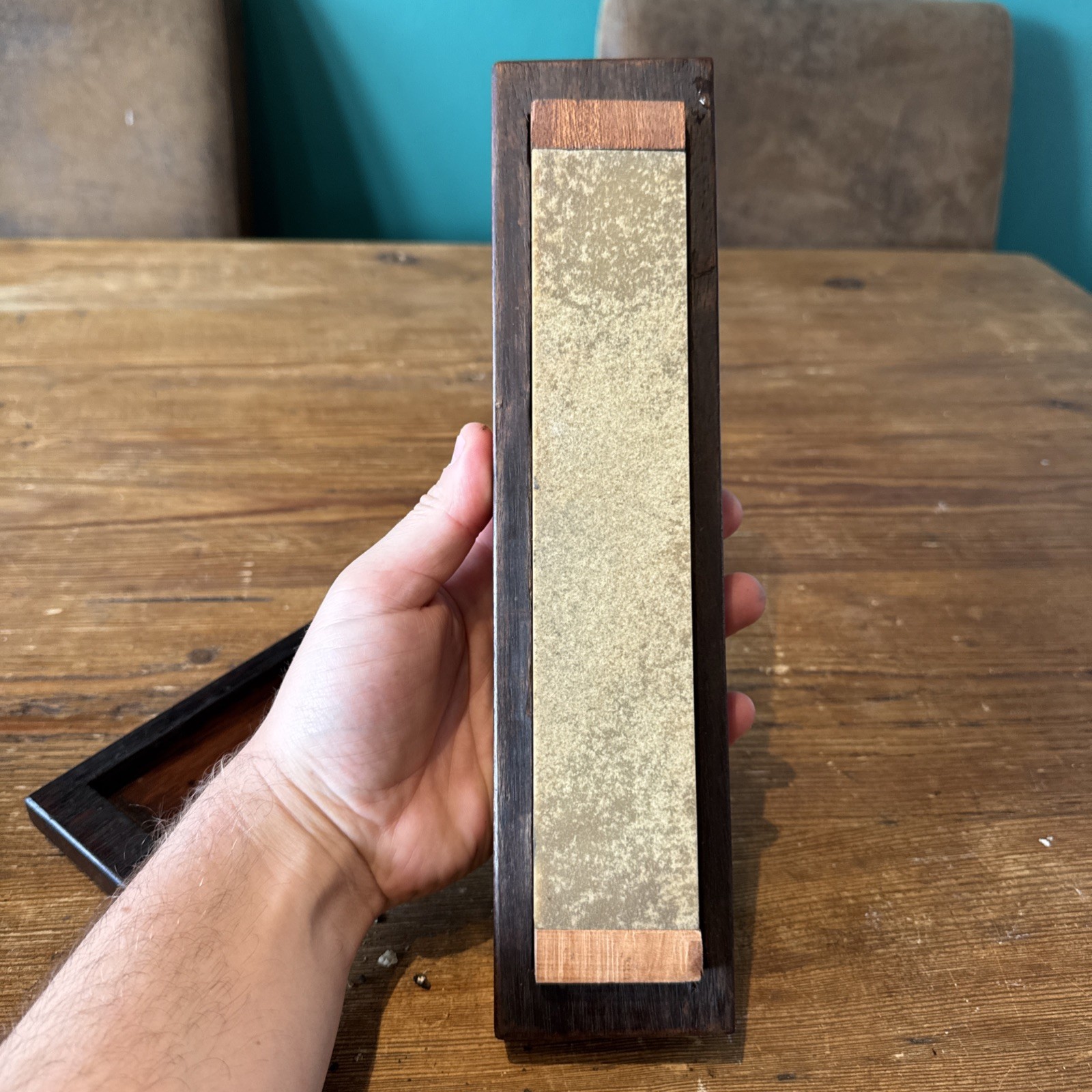 Vintage large Natural boxed Washita Oilstone / Sharpening Stone