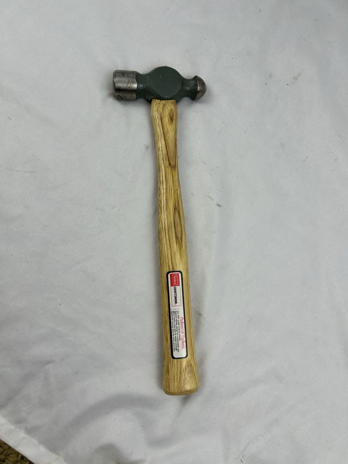 Vintage NOS CRAFTSMAN Ball Pein Peen Hammer 12oz M Ser 38464 Hickory? Handle