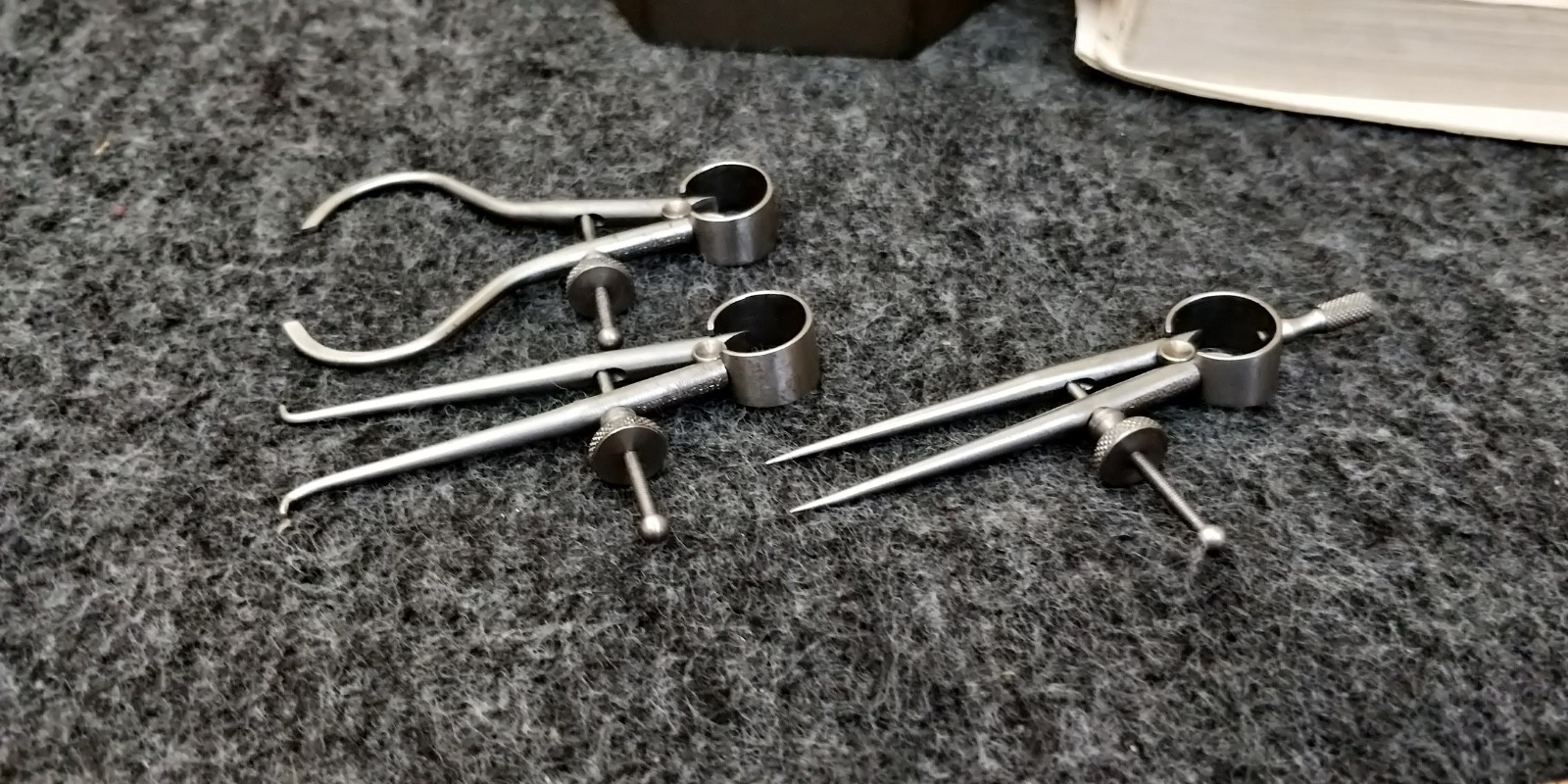 MINT 2″ Starrett Toolmakers round Calipers + dividers 3 piece set 277 274 275