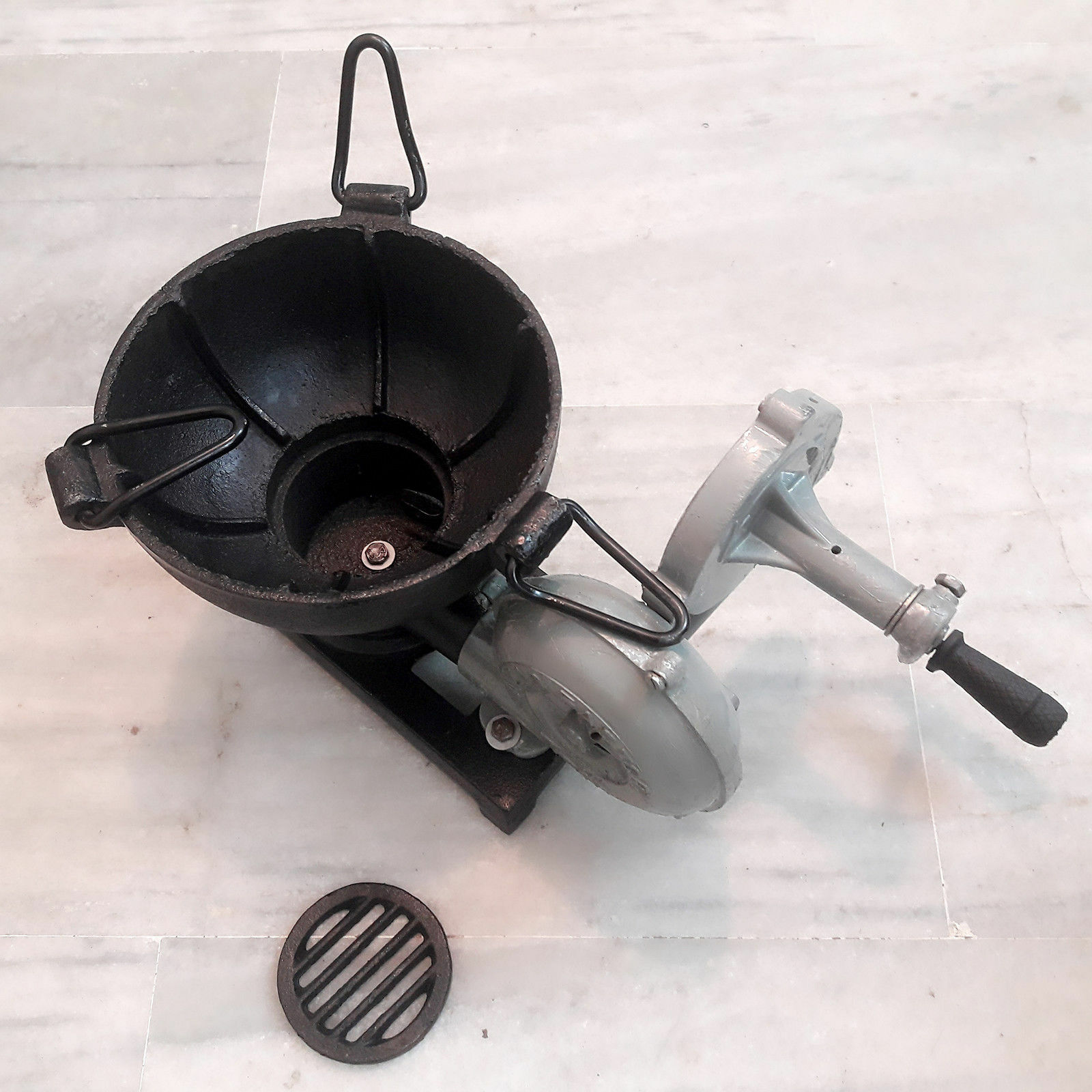 Vintage Style Forge Furnace With Hand Blower Pedal Type Handle Blacksmith Tool