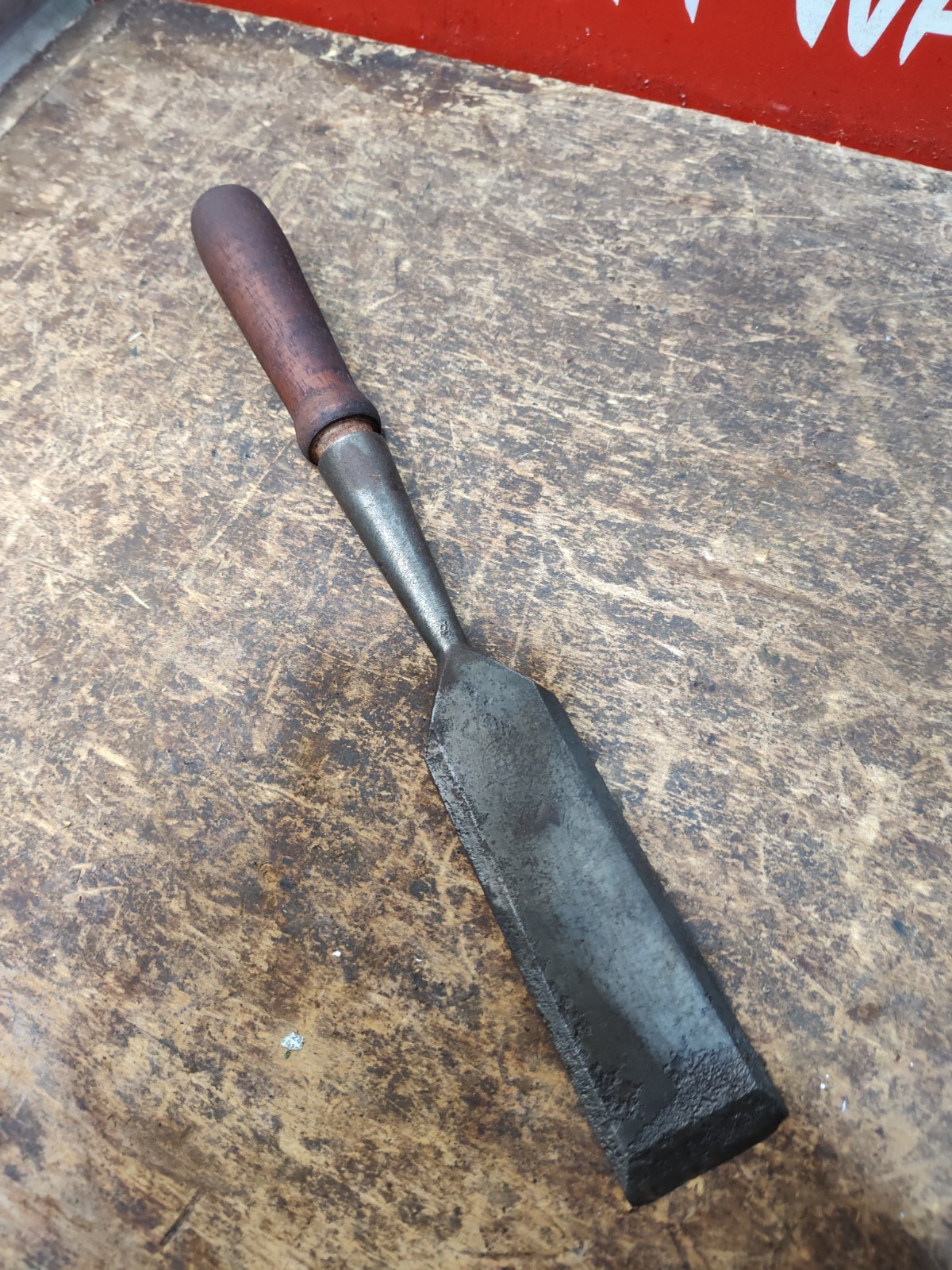 Antique Bingingham 1-3/4″ Bevel Edge Socket Chisel Timber Framing