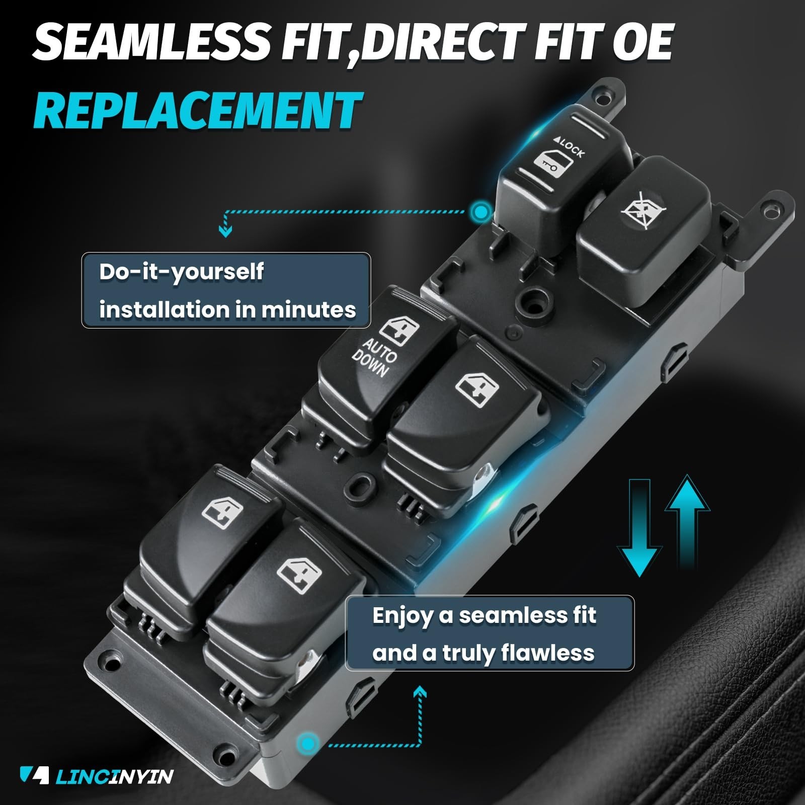 Master Power Window Switch for Hyundai Accent 2007 2008 2009 2010 Front Left …
