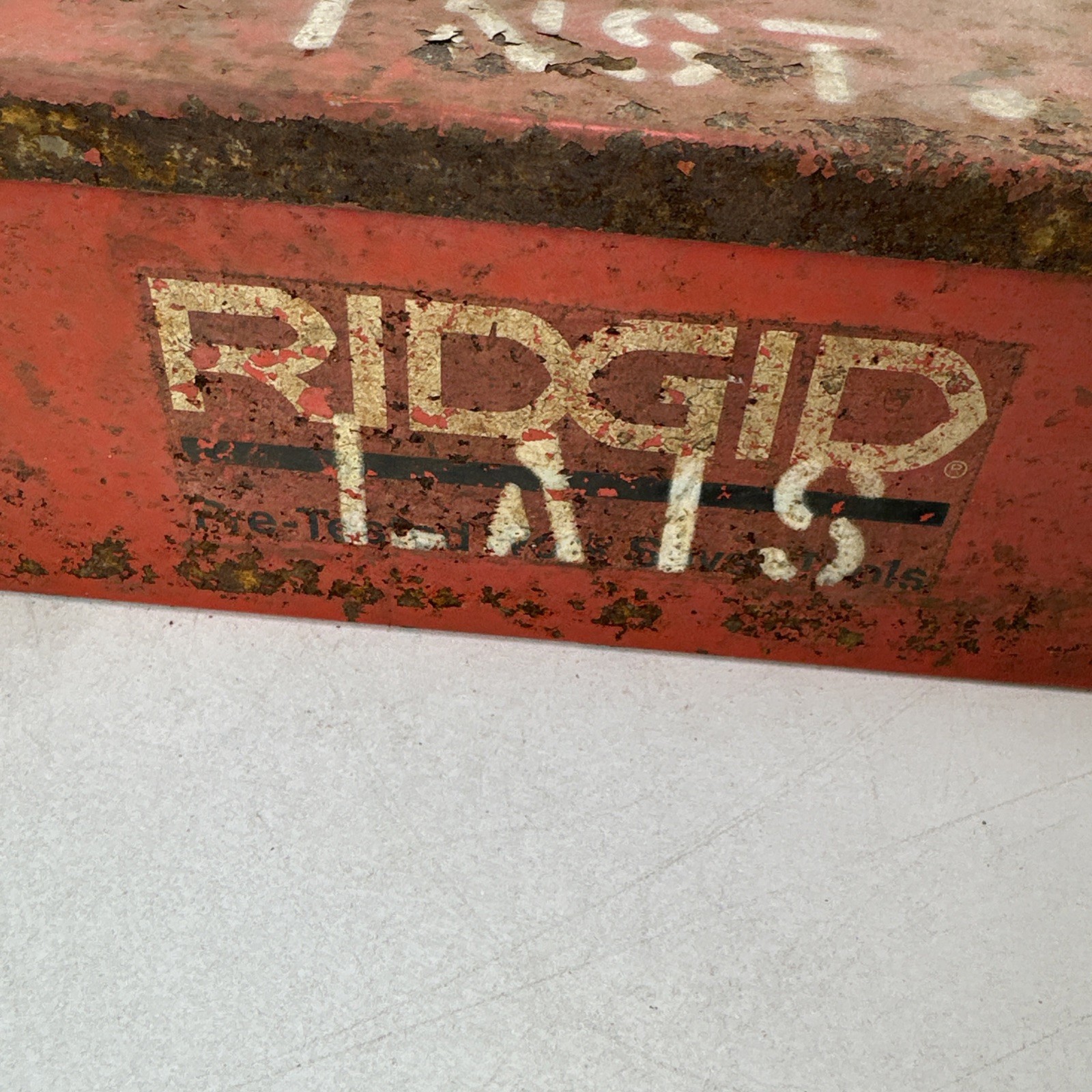 Vintage Ridgid Tool Box Red Metal LAIS As Is