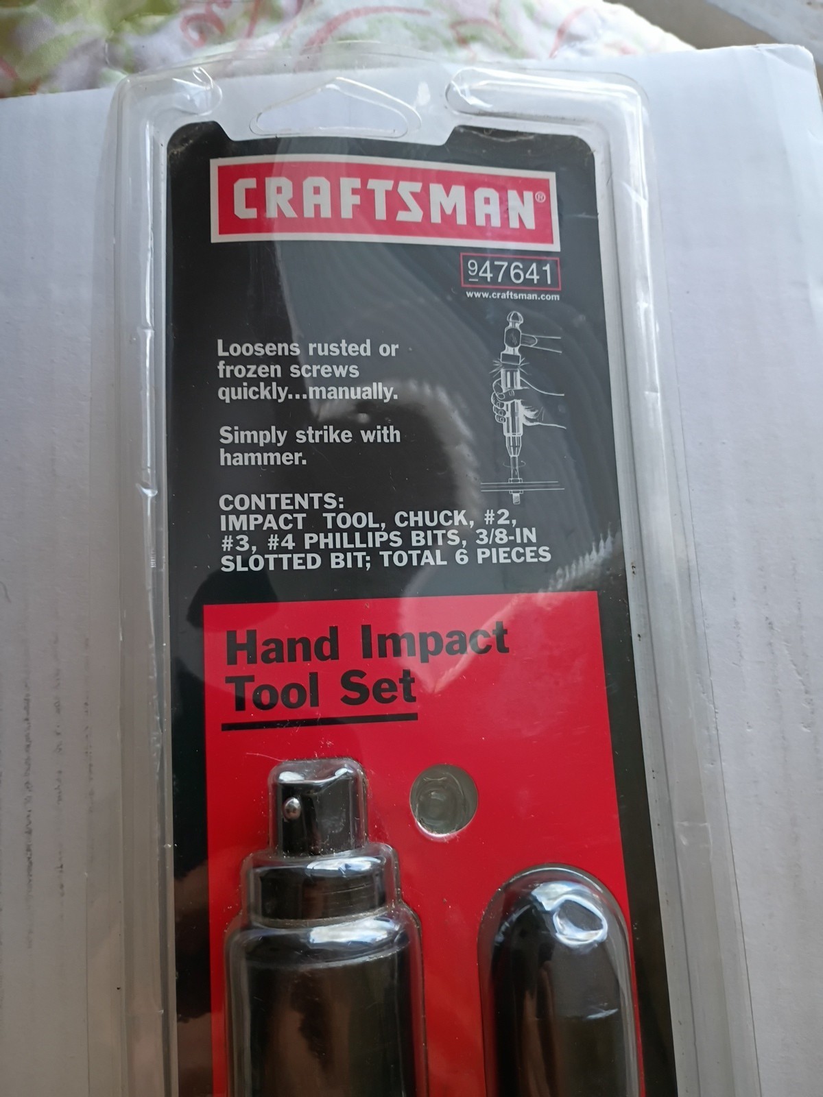 Craftsman 947641 Hand Impact Tool Set w/Chuck & Bits 9-47641 Sears Made USA 1/2”