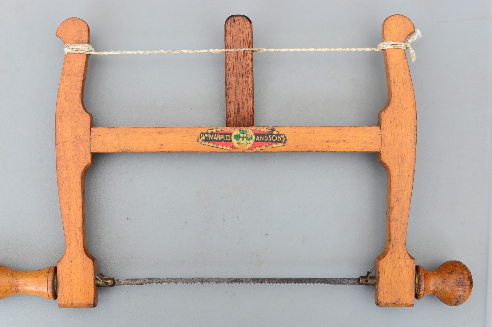 Vintage W.Marples & Son Shamrock Brand Beech Bow Saw