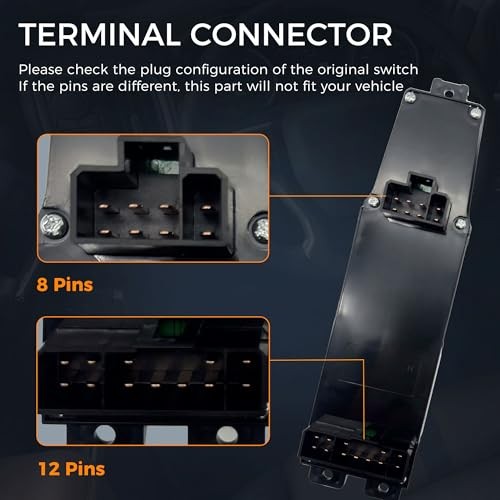 Driver Side Power Master Window Switch for 2002-2008 Dodge Ram 1500 2500 3500,