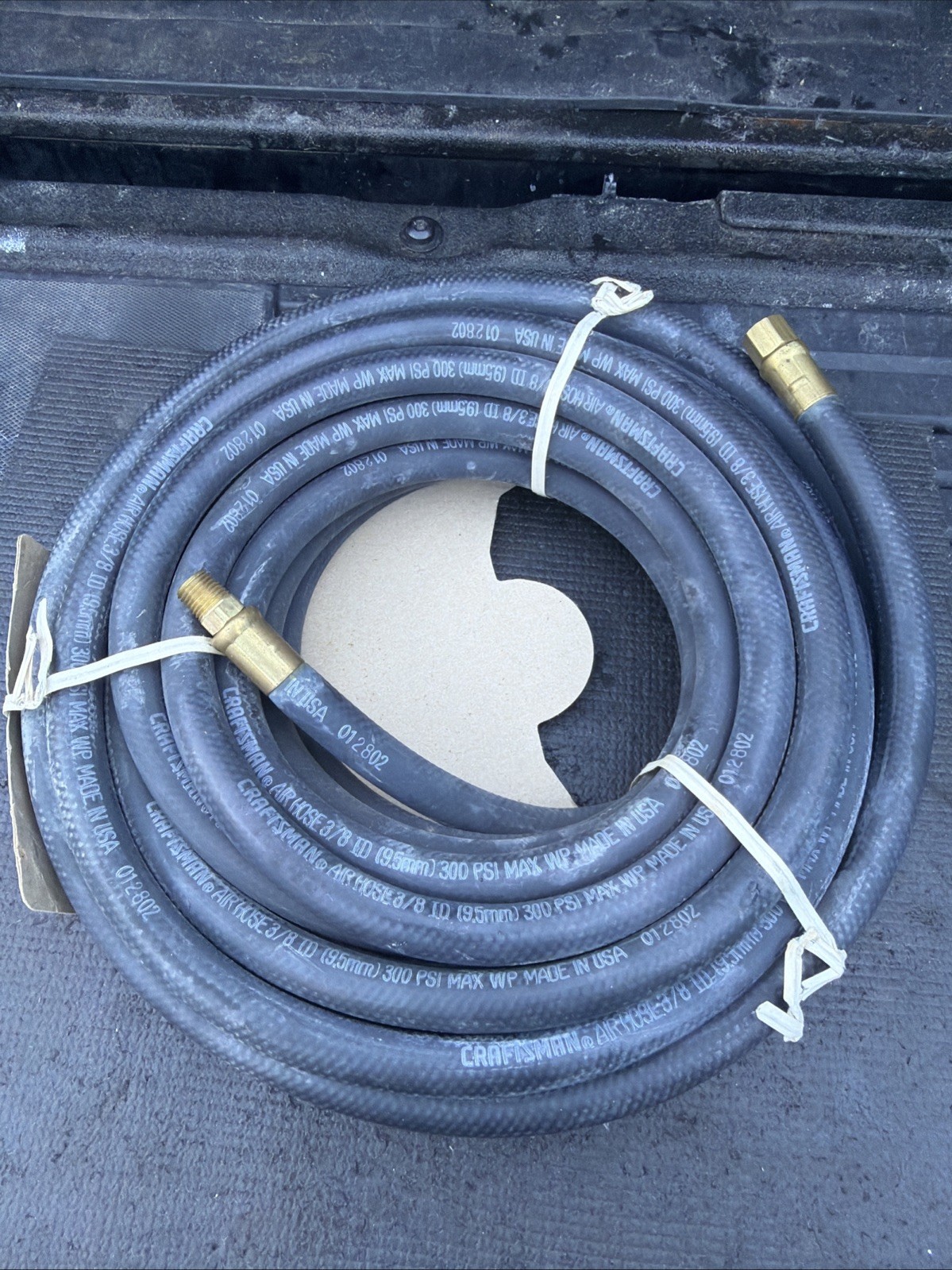 Sears Craftsman USA Nos 50ft Compressor Air Hose 3/8” 16195 1/4” Fittings 300psi