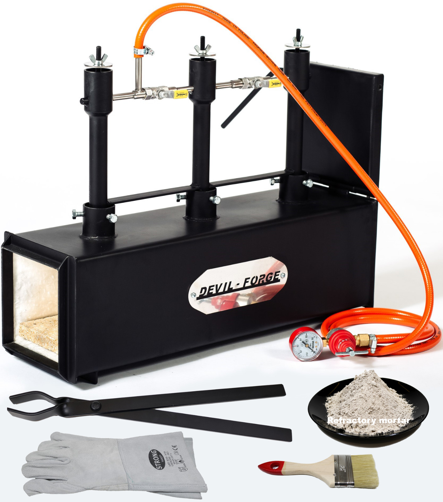 DFPROF3+1D GAS PROPANE FORGE Furnace Burner Knife Making Blacksmith Farrier