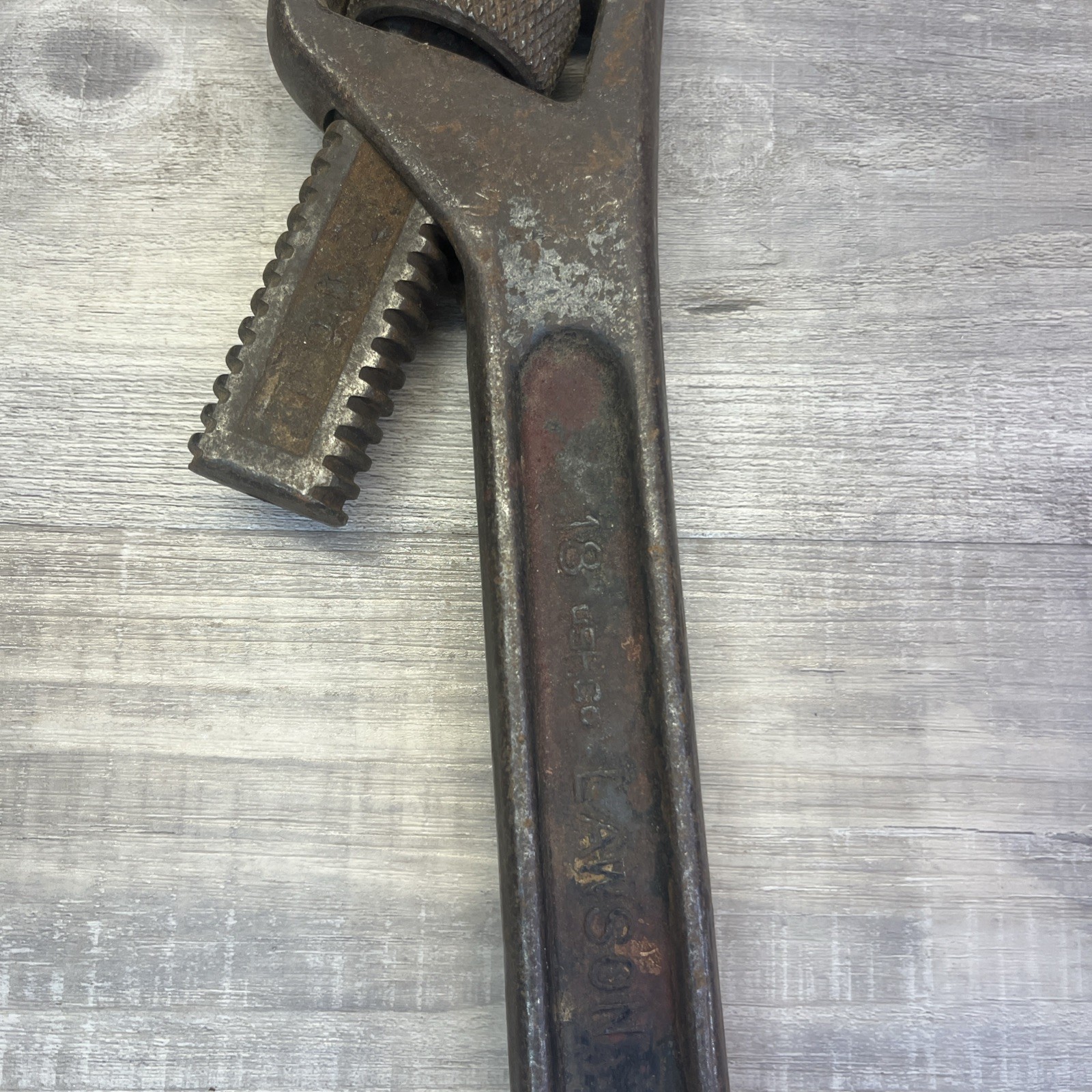 Vintage Lawson USHCO 18″ Pipe Wrench U.S. Hame Co Buffalo NY Patent