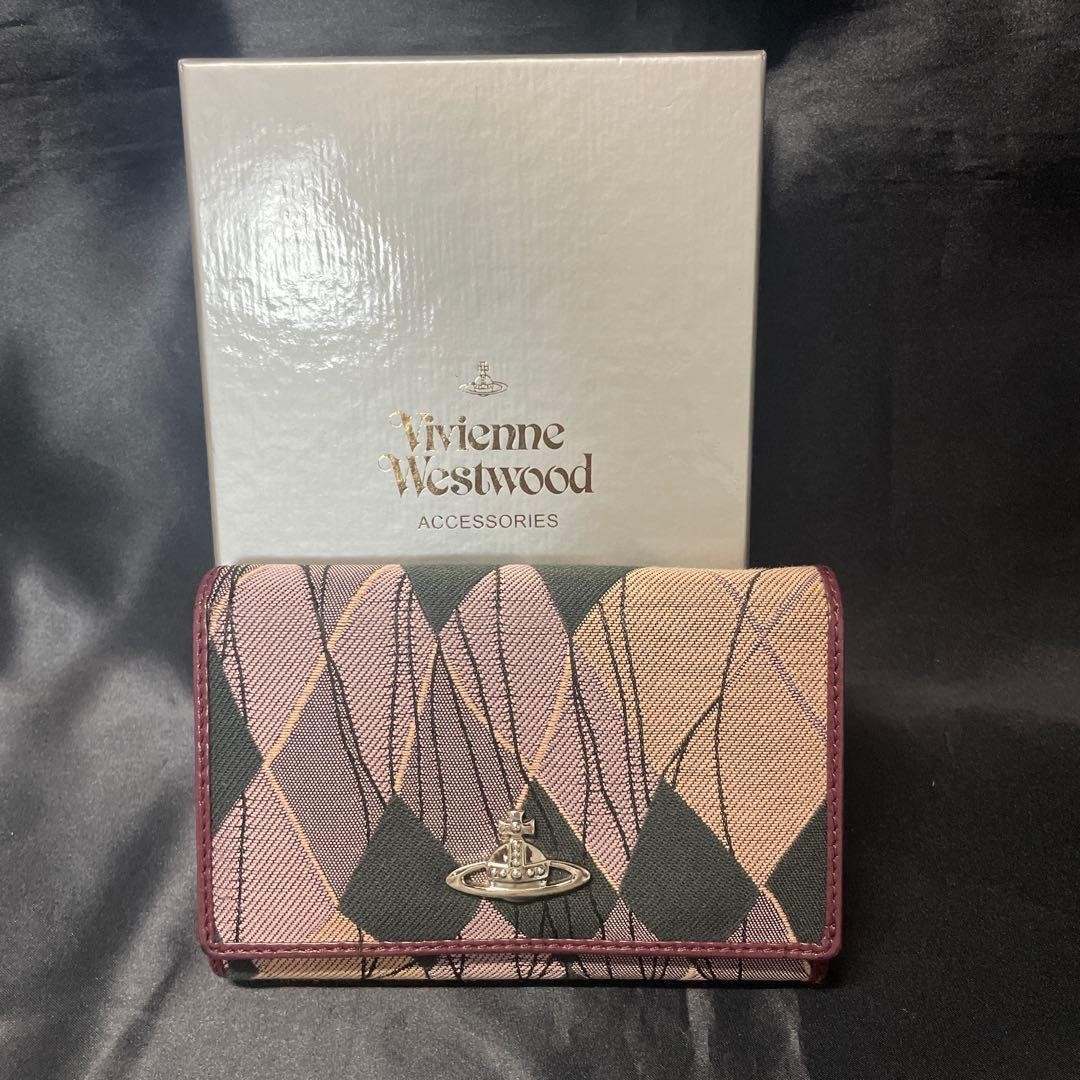 Vivienne Westwood Argyle Wallet Iconic Orb Logo Rosa Used 13.3x9cm