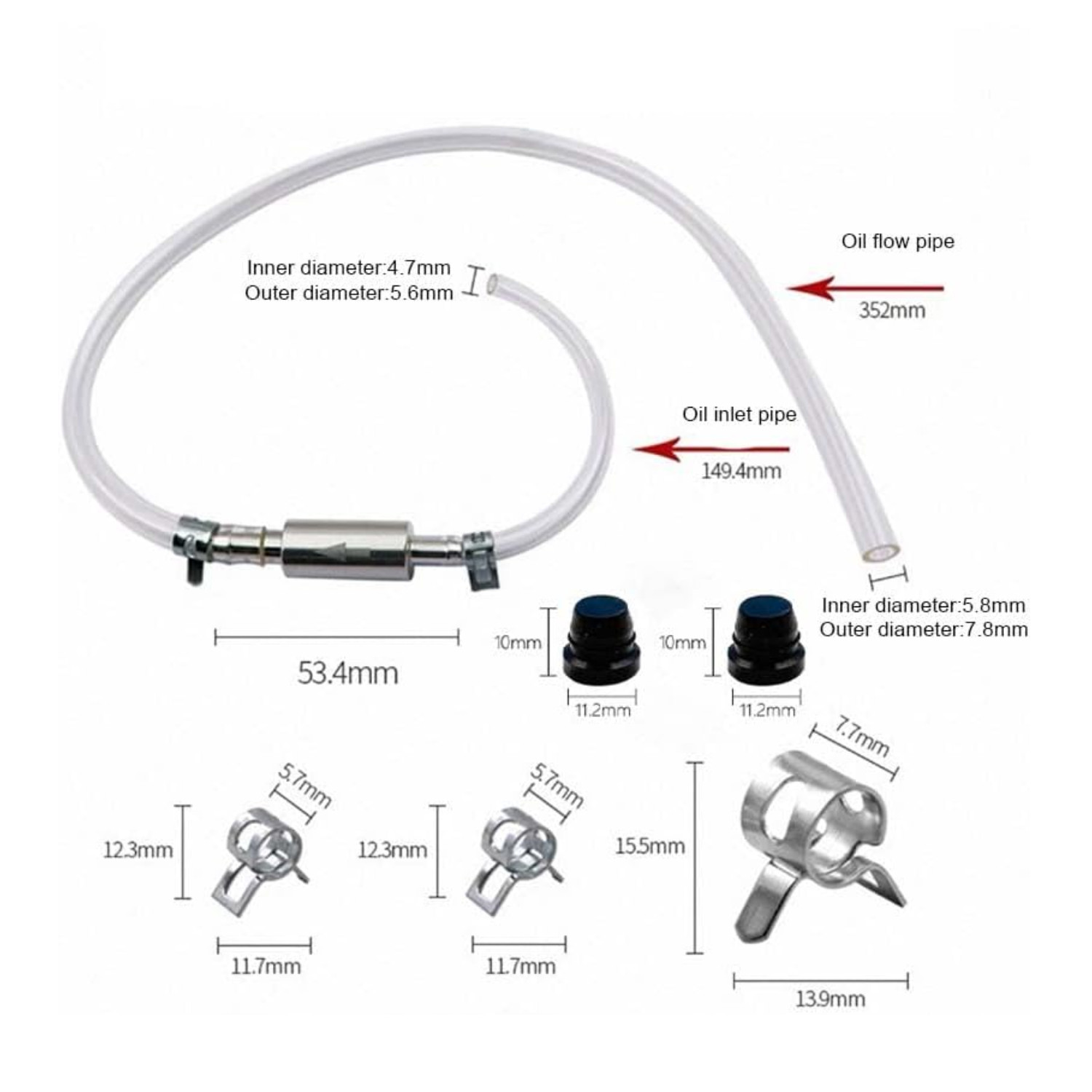 Motorcycle Oil Pipe, Universal Break Bleeder Kit Car Accessories for Car Bike