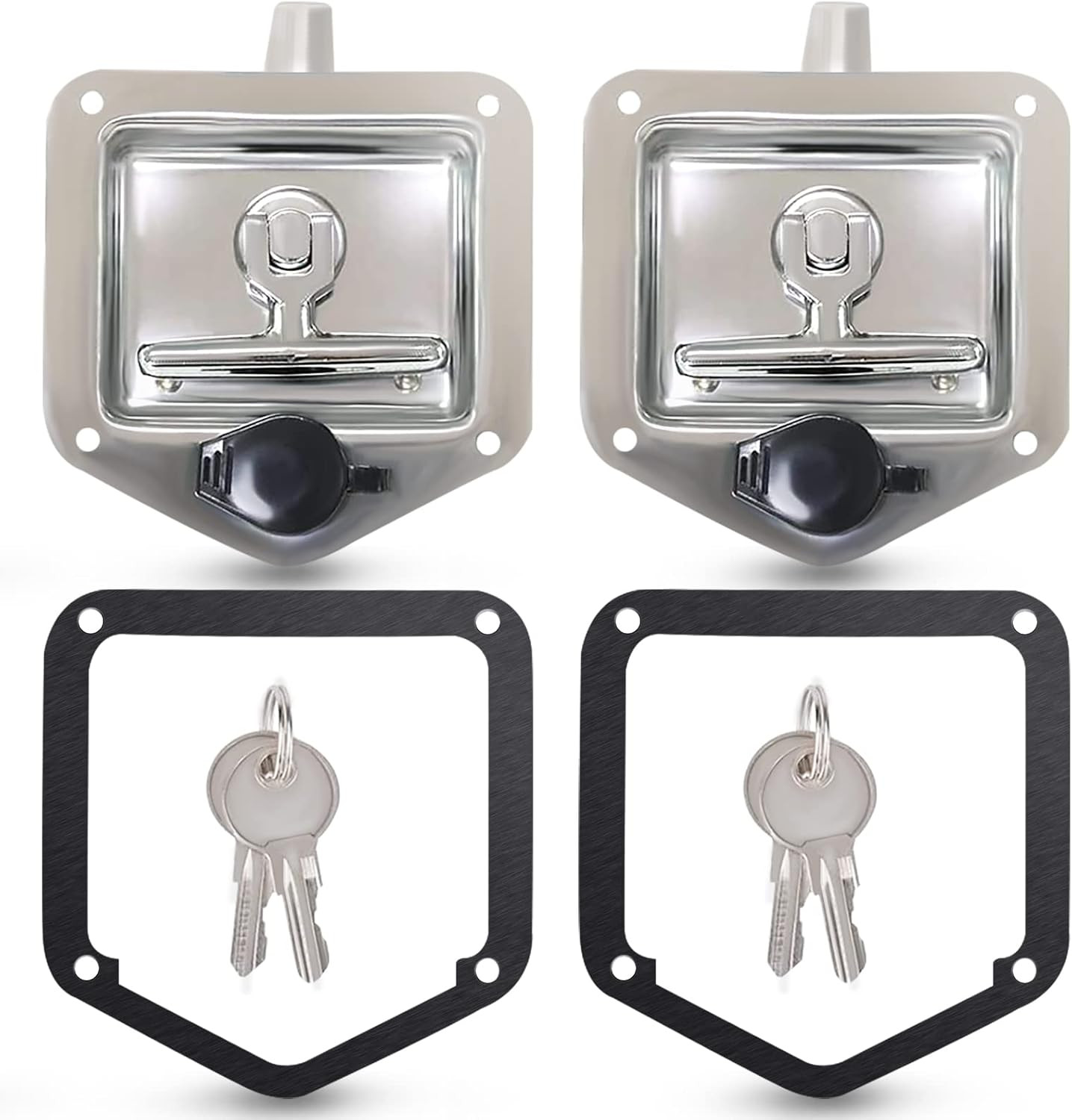 2-Pack T-Handle Latches, Truck Bed Tool Box Latch with Highly Polished Stainless