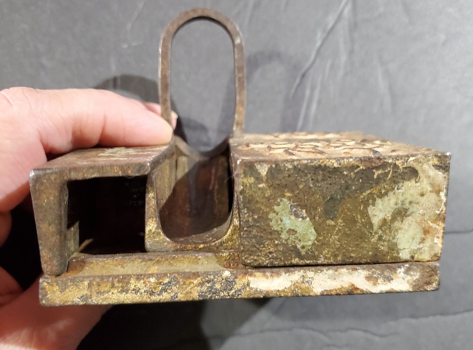 Vintage FOX Police Lock Cast Iron Used