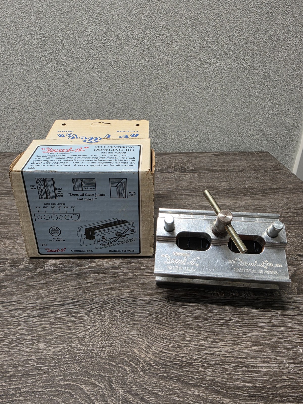 Dowl-It~Model 1000~Dowel Jig For Holes~Self Centering Drill Guide