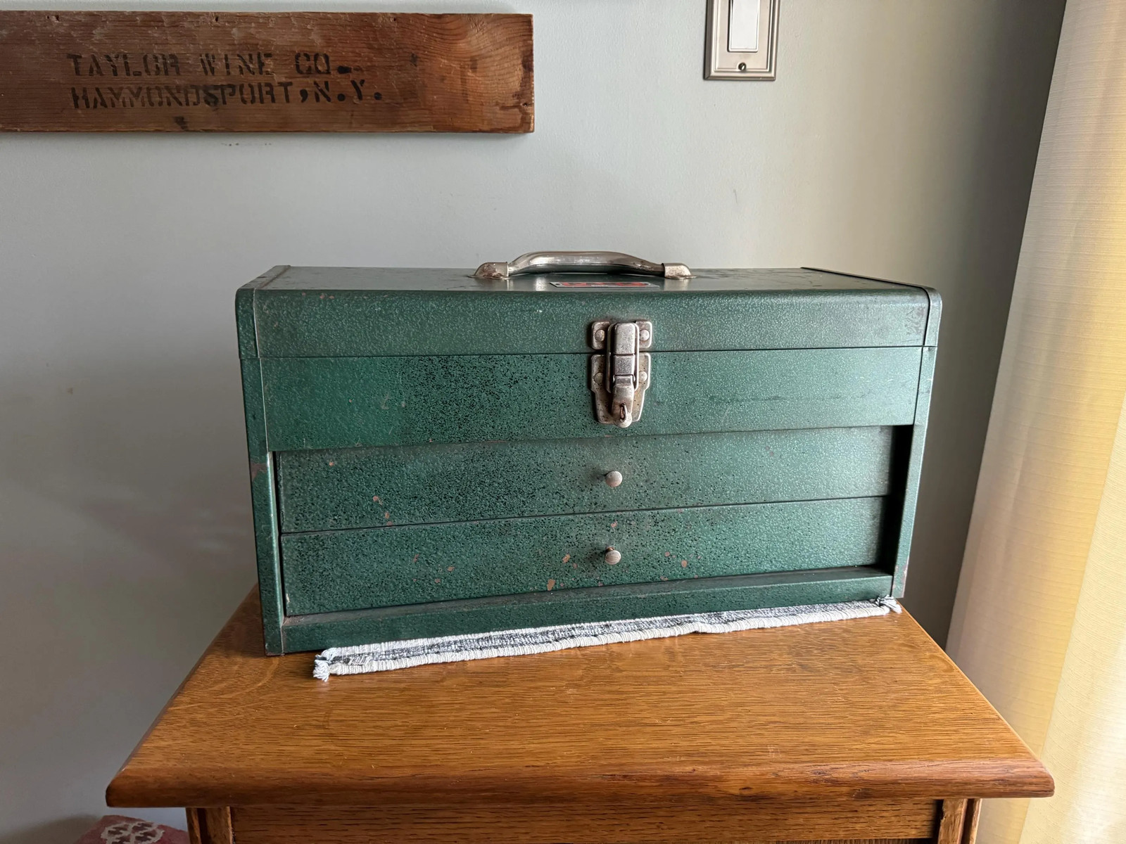 Vtg Heavy Penncraft Toolbox | Heavy Duty Black and Red Penncraft Toolbox