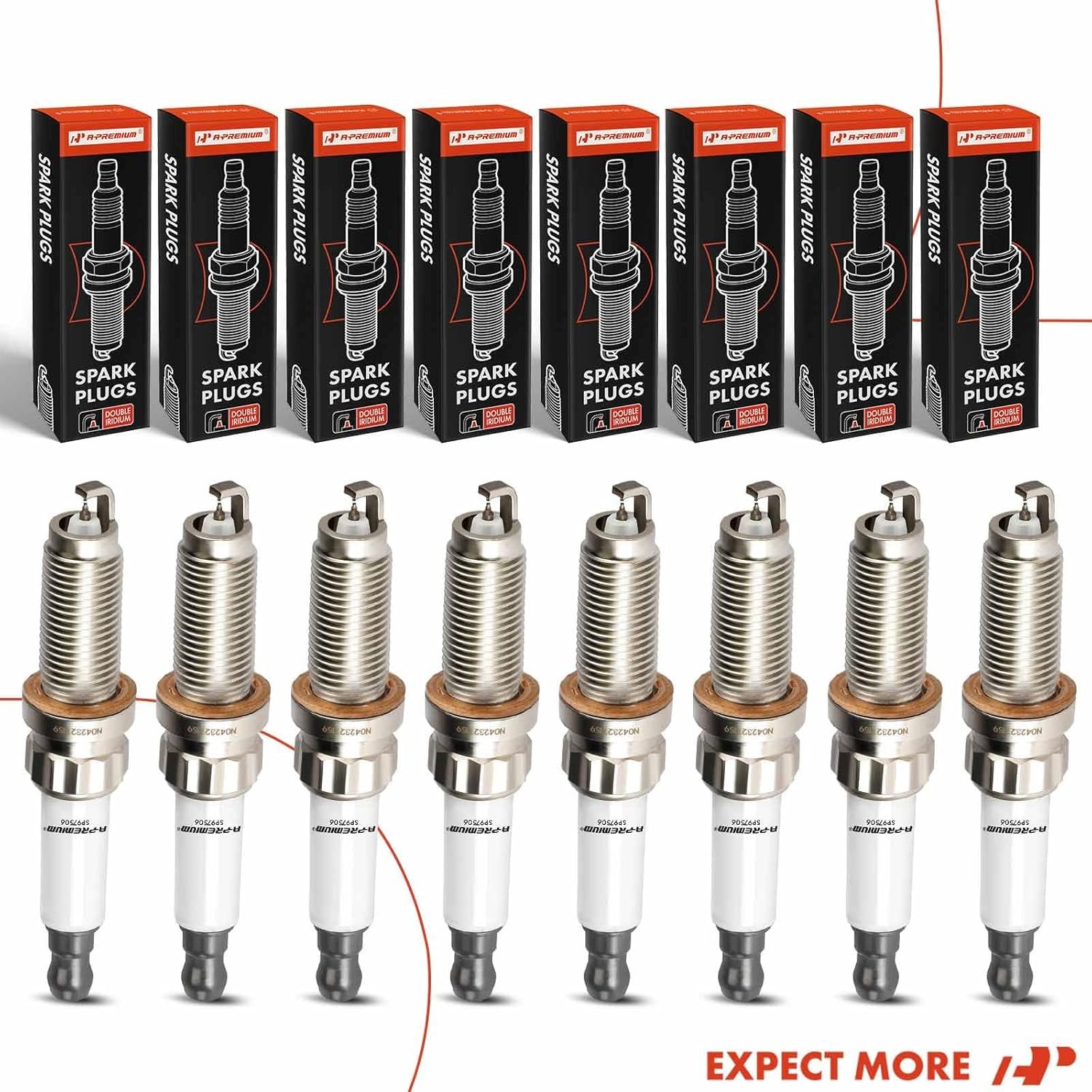Iridium Platinum Spark Plugs Compatible with BMW X5 2013-2018, 550i, 550i GT, 55