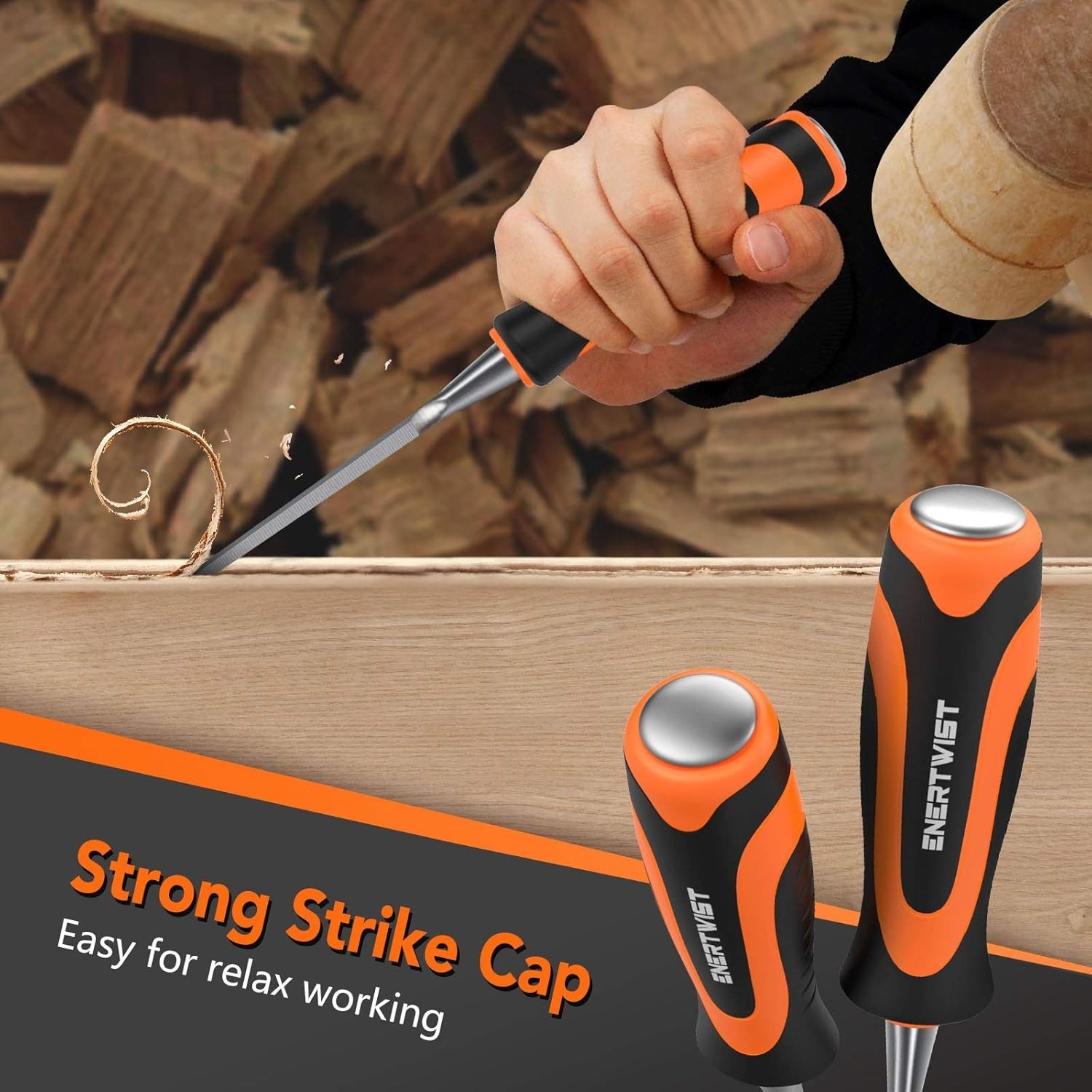 Ergonomic 13-Piece Wood Chisel Set with Accessories for Precision Woodworking