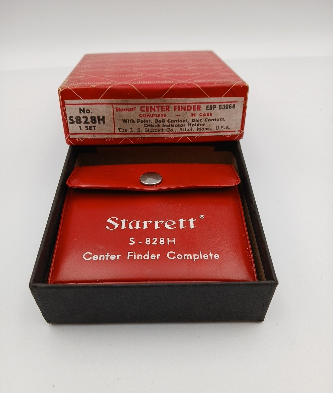 Starrett S-828H Center Finder Complete. 5 Pc Set with Box Made in USA