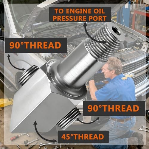 Oil Pressure Sensor Thread Adapter, 1/8-27 NPT Port Plugs for Chevy/GM Small