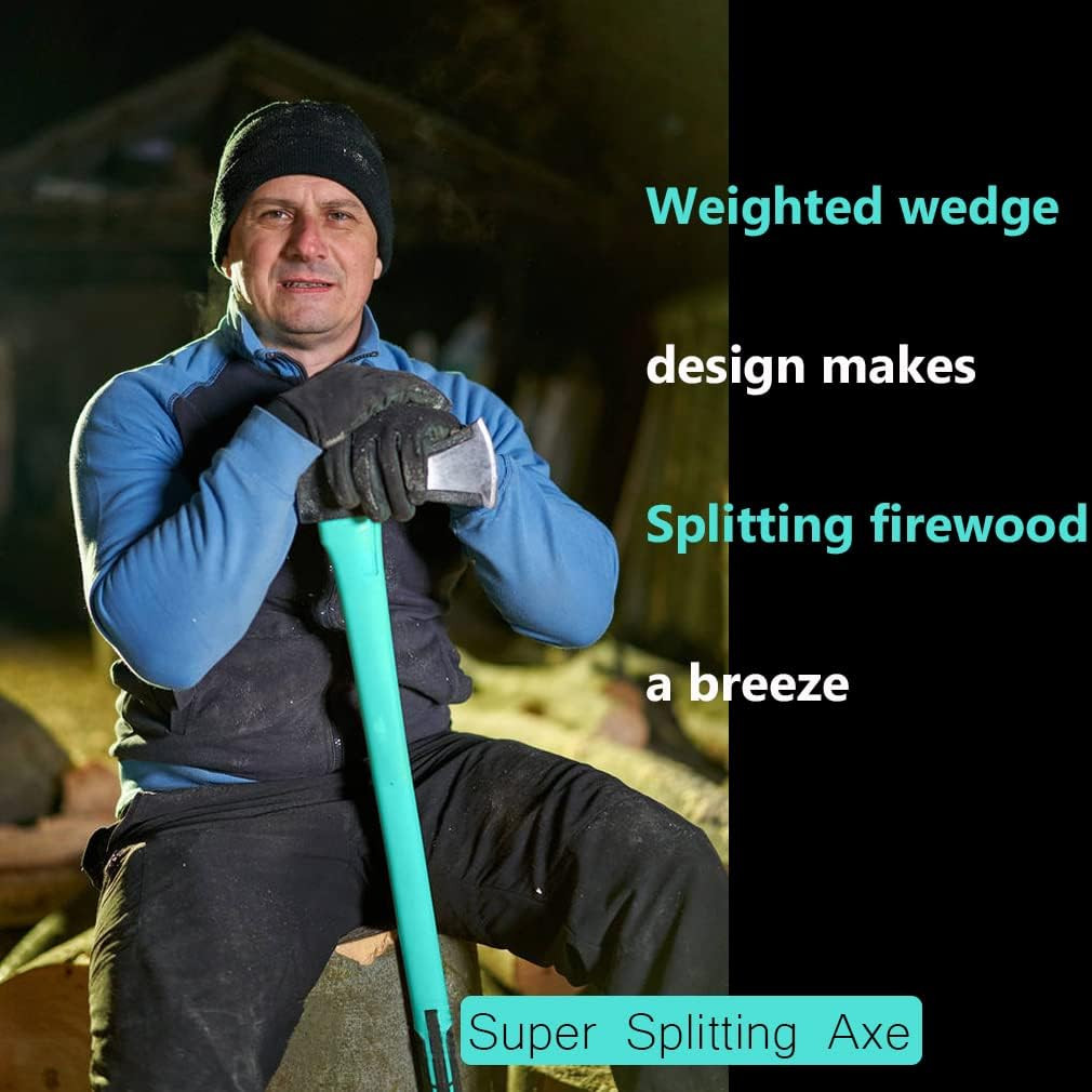 36″ Splitting Axe, Chopping Axe|Splitting Maul for Firewood,|6.8Lbs Heavy Duty F