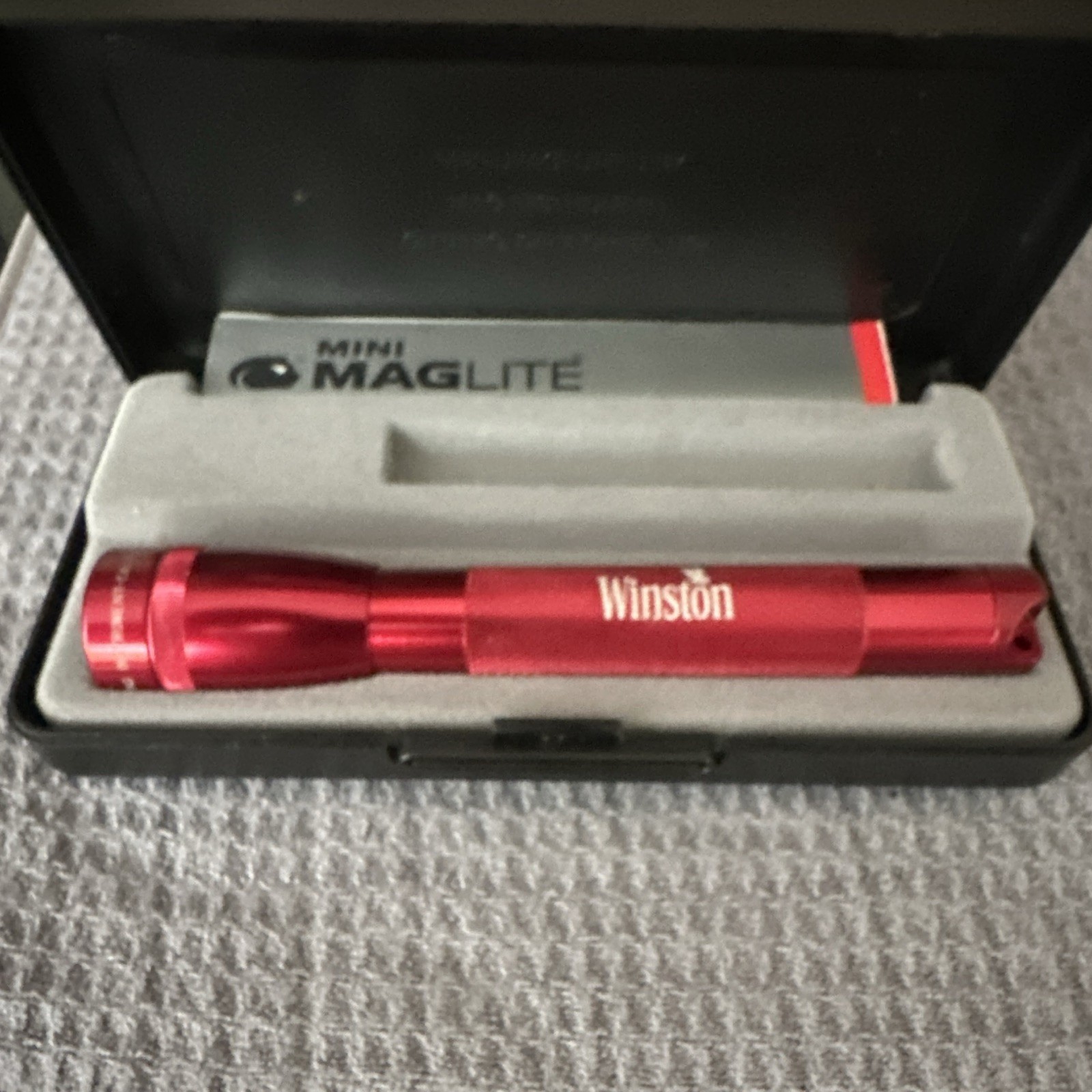 Mag-Lite Mini Maglite Red Flashlight Winston Branded w/ Box/Case