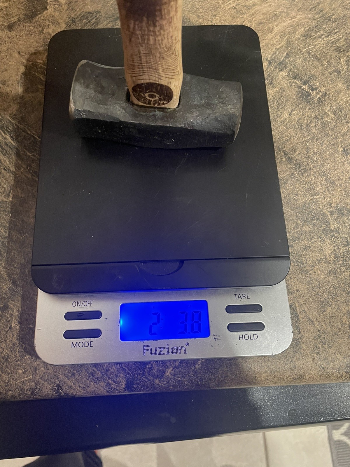 Hand Forged 2 LB 3 Oz Round And Flattening Hammer w/ Engravings on ash handle