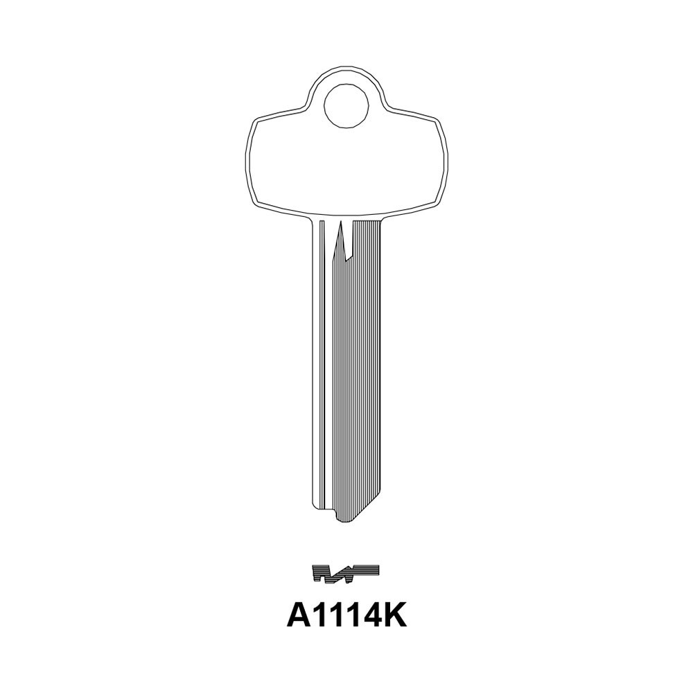 A1114K, 1A1K1 Key Blank 6-Pin Nickel