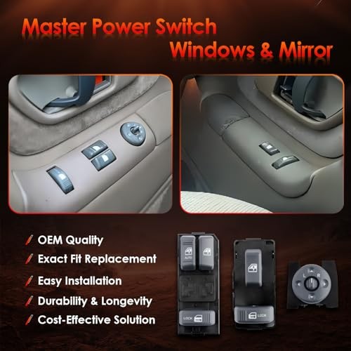 Master Power Window Switch Mirror Control Driver, Passenger & Mirror – 2 Doors