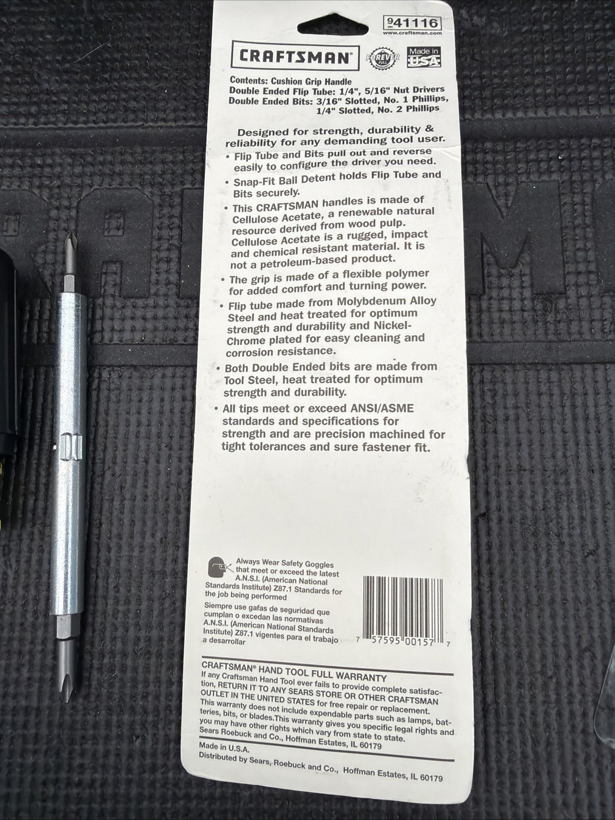 Rare Sears Craftsman USA Nos Flip Driver 6 In 1 Screwdriver 41116 Packaging