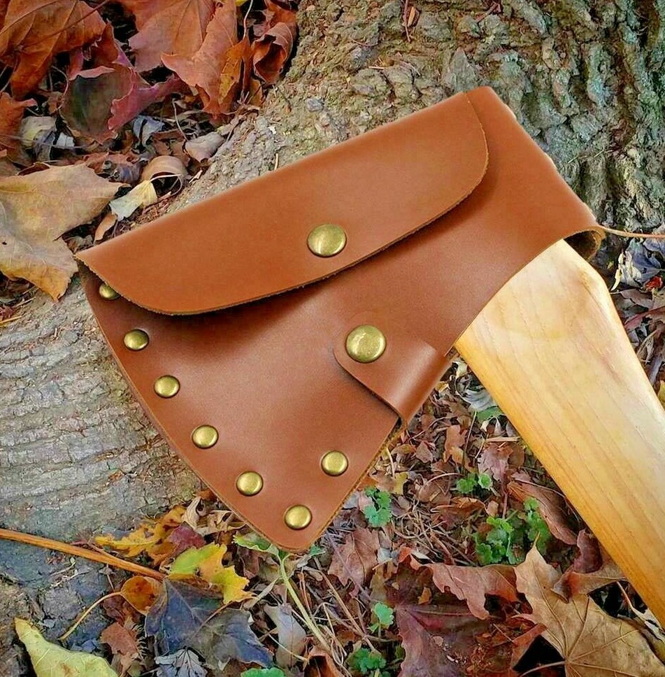 Leather Axe Sheath Head Cover Hatchet Head Holster Axe Case Camping Blade Cover