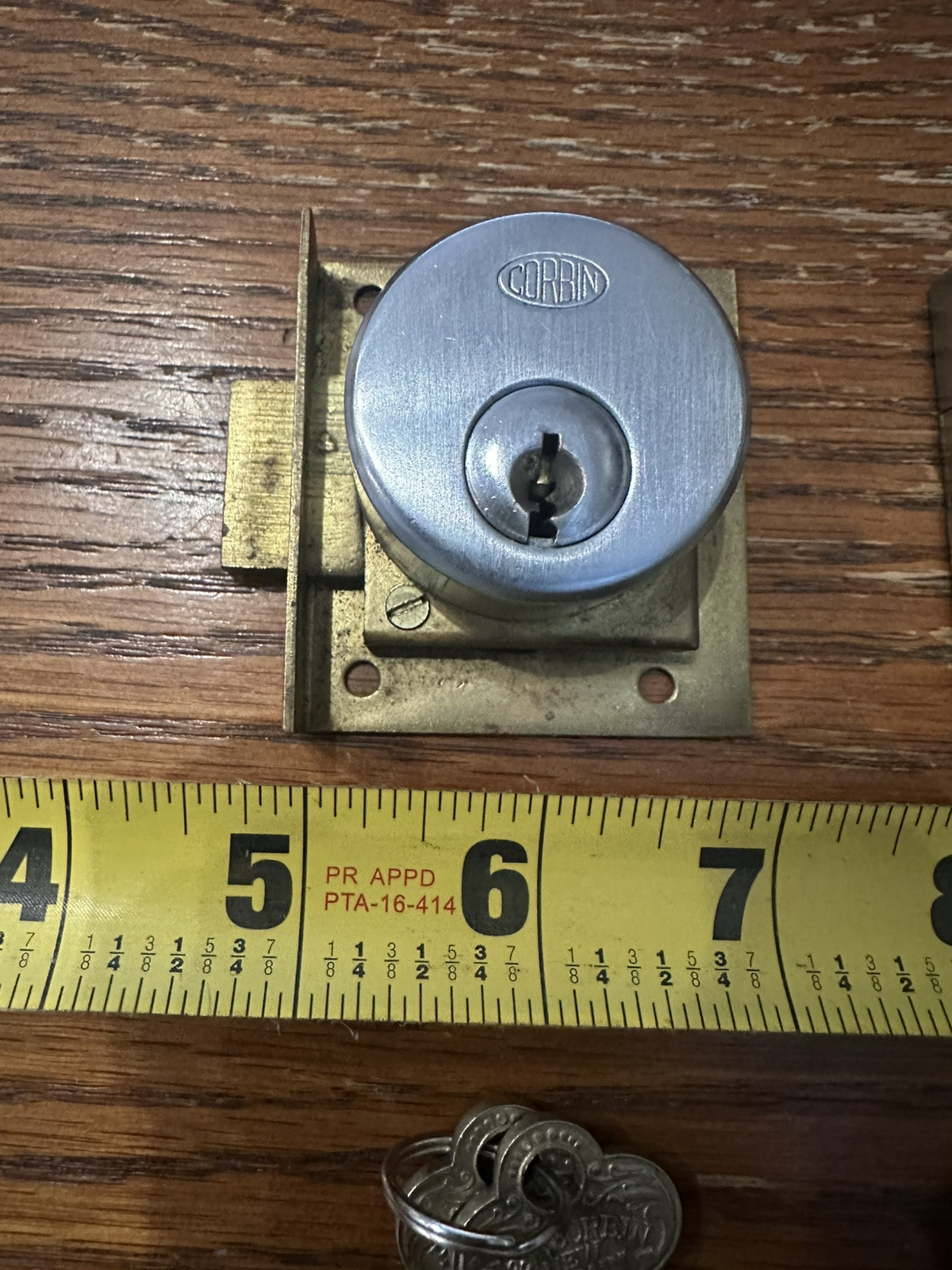 2 Vintage Old Original P&F Corbin Cabinet Drawer Door Locks W/4 OEM Keys