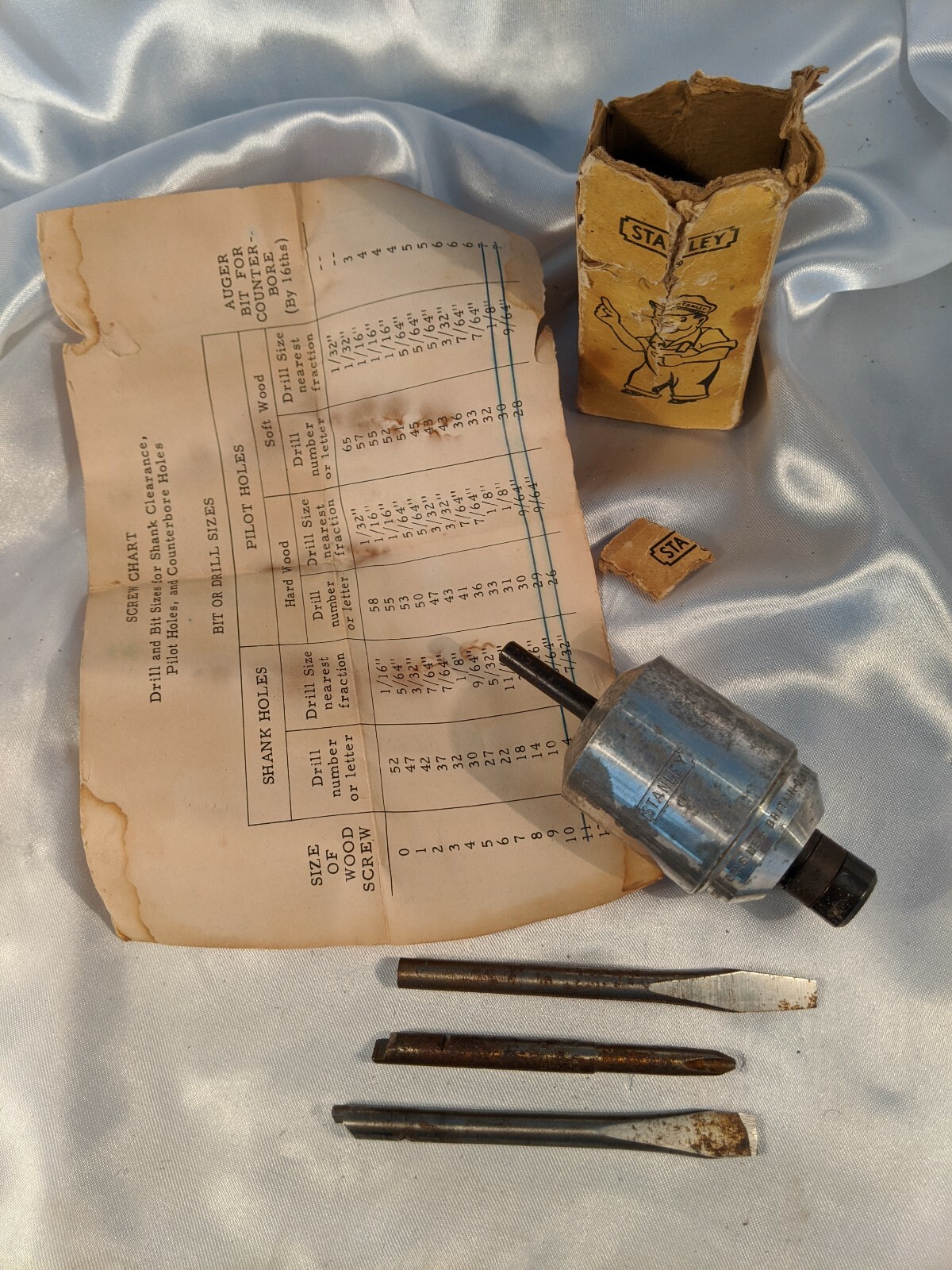 Stanley Vintage 1955 Screw Driving Attachment H-180 & H-181 for Electric Drill