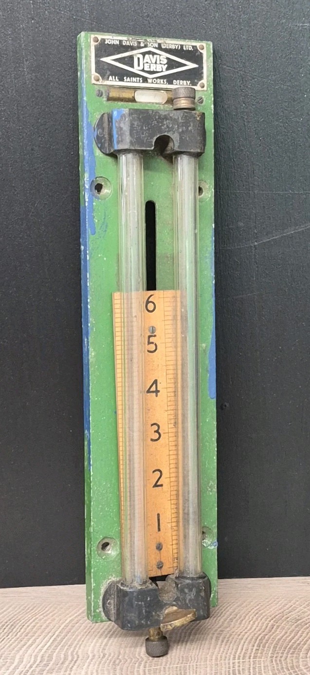 VINTAGE MANOMETER PRESSURE GAUGE GAS TEST U-GAUGE DAVIS DERBY