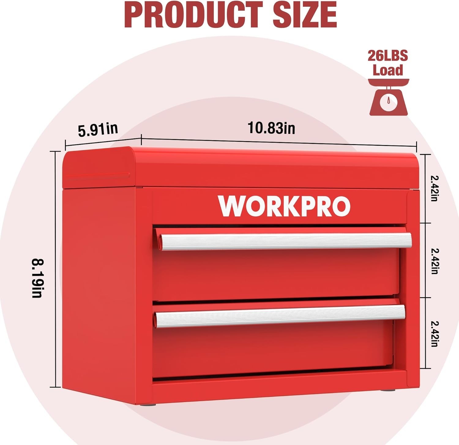Stylish Mini Toolbox with PVC Liners & Magnetic Tabs – Red Cold Steel Chest