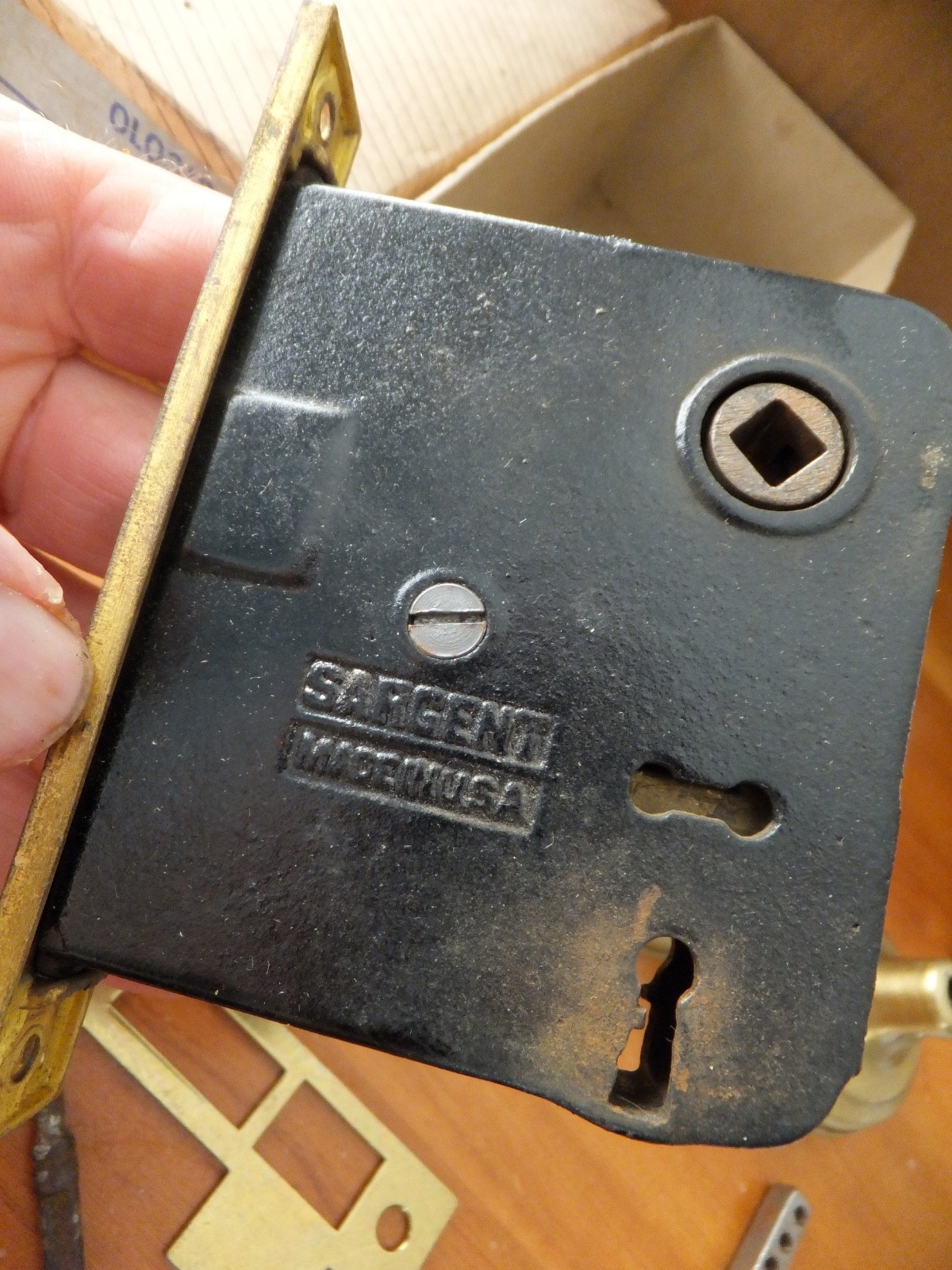 Mortise Lockset NOS Plates Knobs ect Used Sargent Lock W/Key