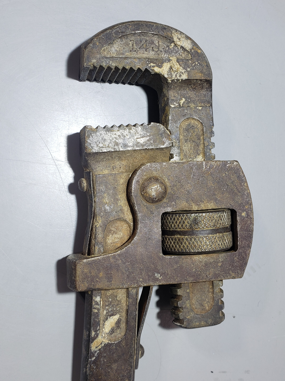 Vintage 14″ Monkey Wrench Pipe Wrench 4114 Penens Corp Chicago Drop Forged Steel