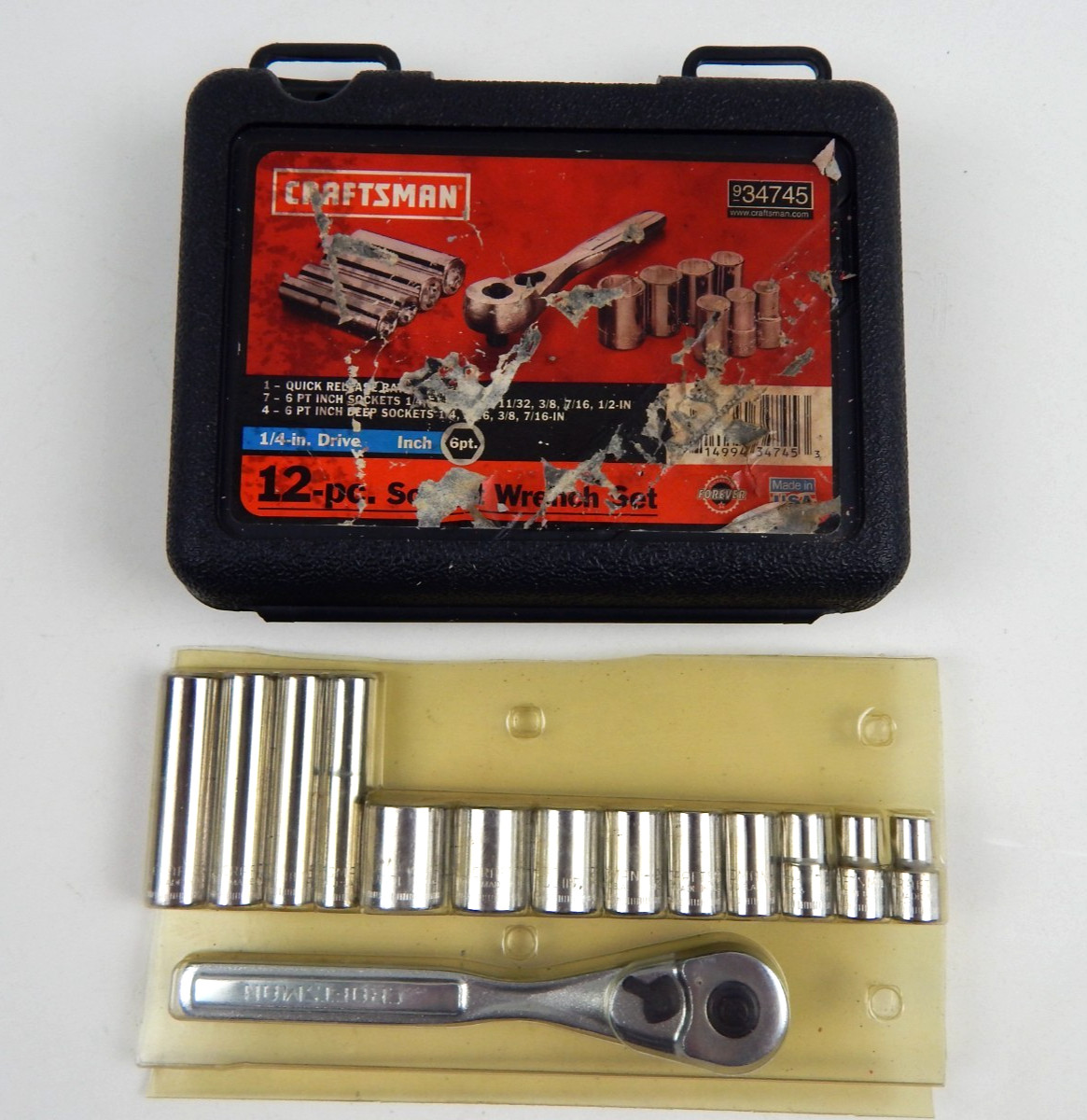 NOS Sears Craftsman 26pc Metric & SAE 1/4″ Drive 6pt Socket Sets 34745 34746? G2