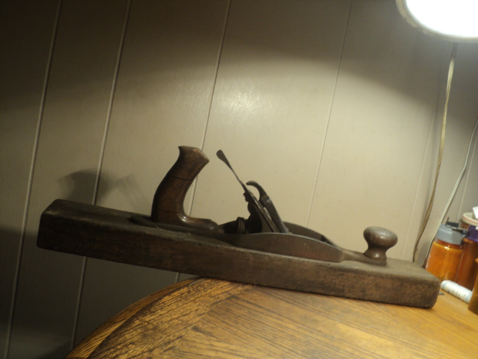 Antique? Wood Based Wood Plane Tool 20″ Long Unreadable USA