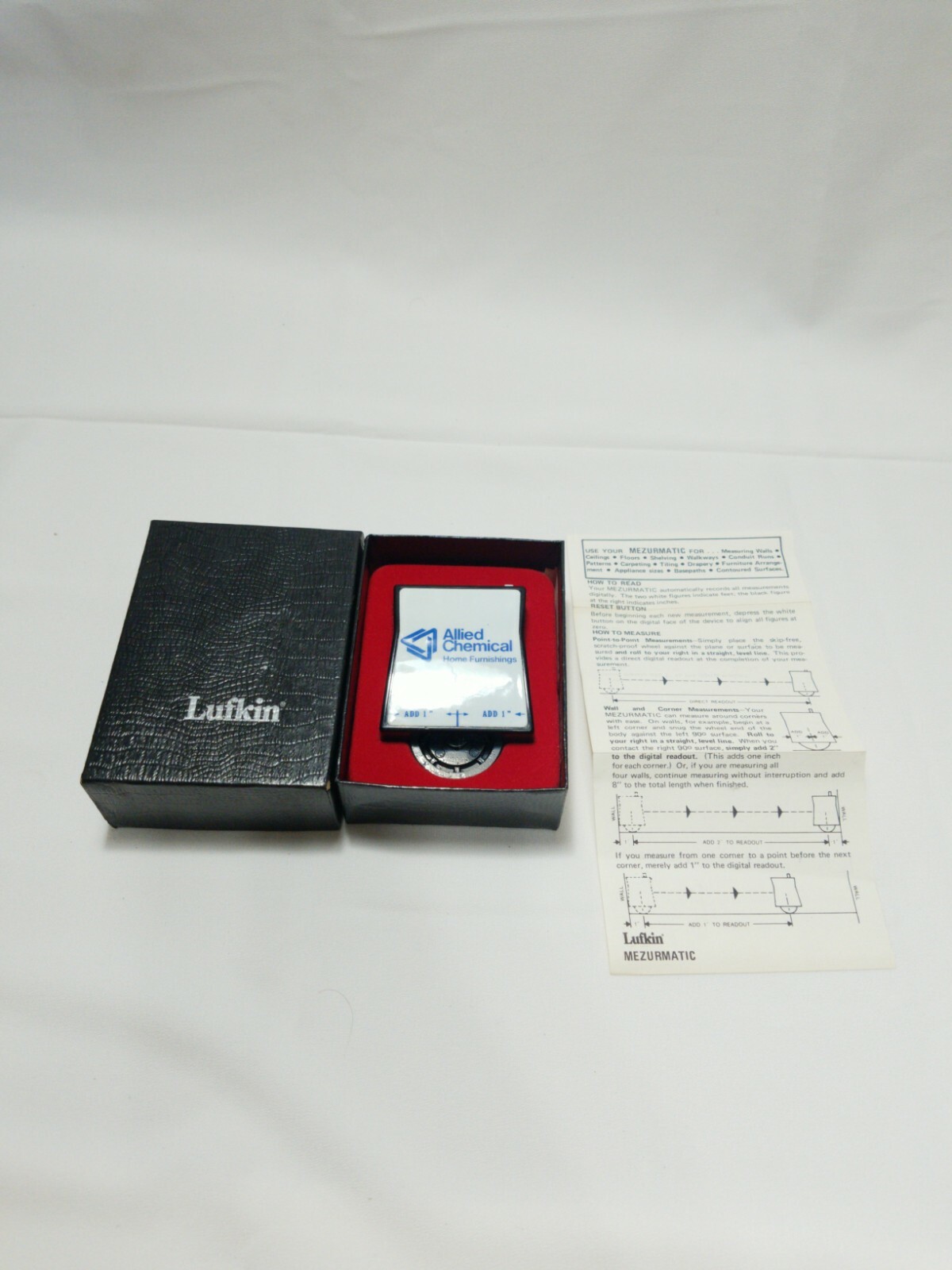 Vintage Lufkin Mezurmatic Wheel Used With Box And Manual