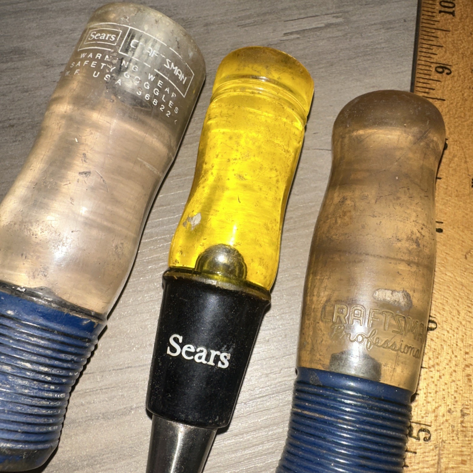 Set Of 3 Vintage Sears Craftsman Beveled Chisels 3/4, 1/2 & 1/4” Used