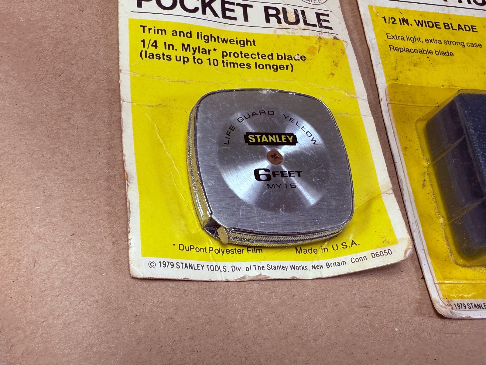 3 NOS 1979 Vintage Stanley USA 30-506 & MYT6 Tape Measure Pocket & Utility Rule